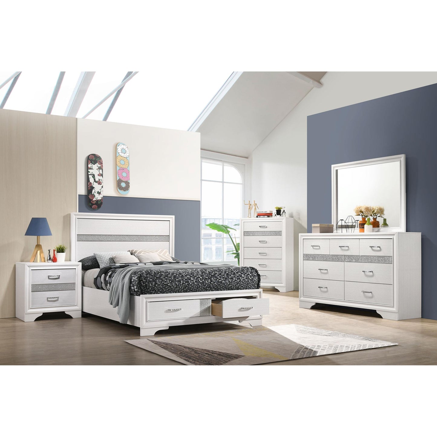 Coaster Furniture Miranda 205111F 51-inch Wood Full Storage Panel Bed - White IMAGE 10