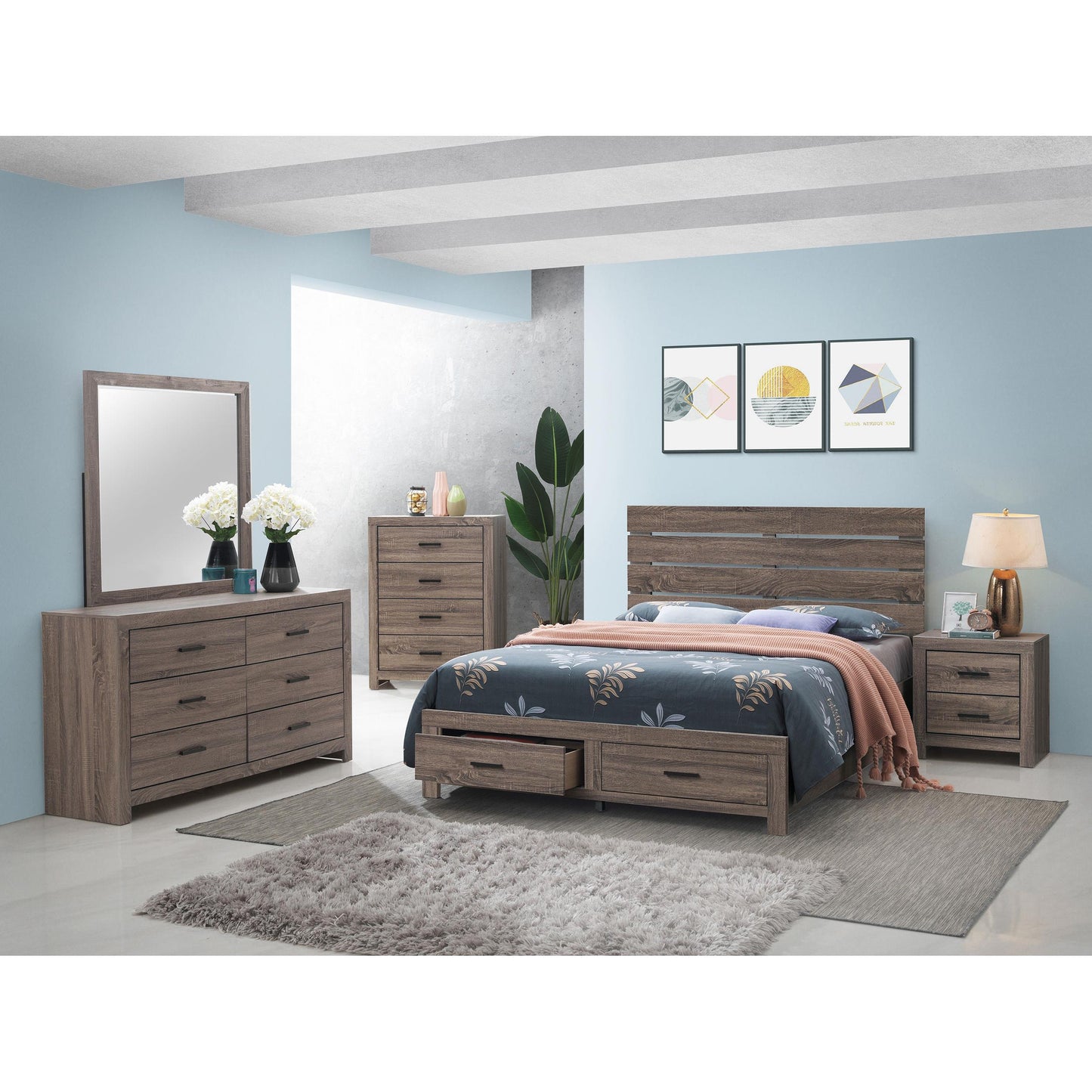 Coaster Furniture Brantford 207045 4-Drawer Bedroom Chest - Barrel Oak IMAGE 11