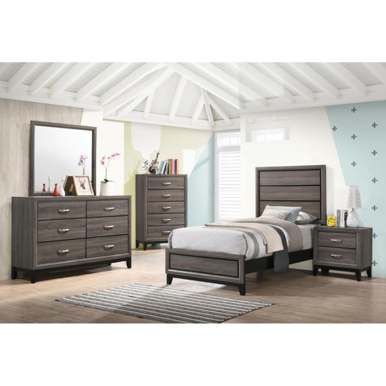 Coaster Furniture Watson 212421T Wood Twin Panel Bed - Grey Oak IMAGE 6