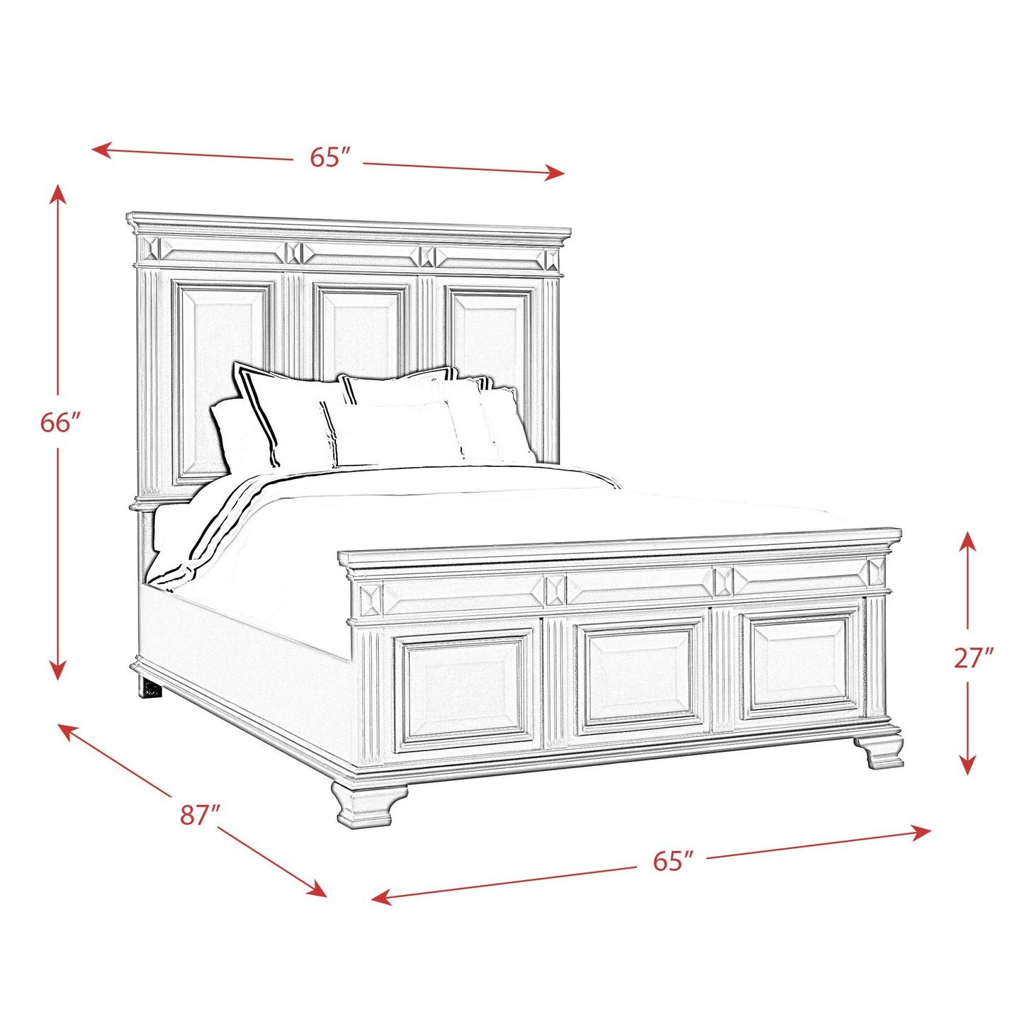 Elements International Calloway CY700QB Queen Panel Bed IMAGE 8