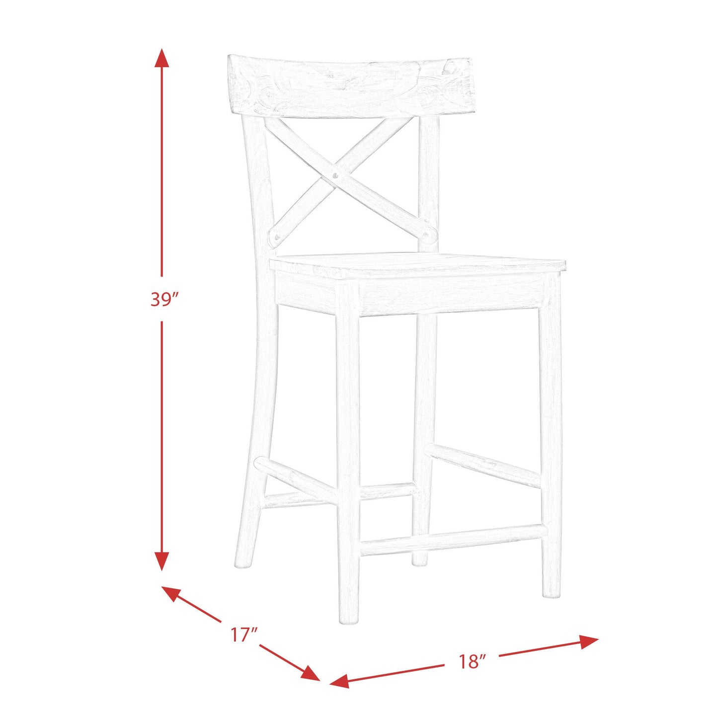 Elements International Coronado LCO100CST 24" Counter Height Stool IMAGE 11