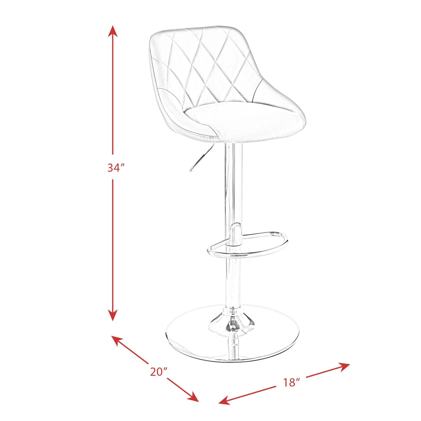 Elements International Melissa BMS700BSE Bar Stool - White IMAGE 11