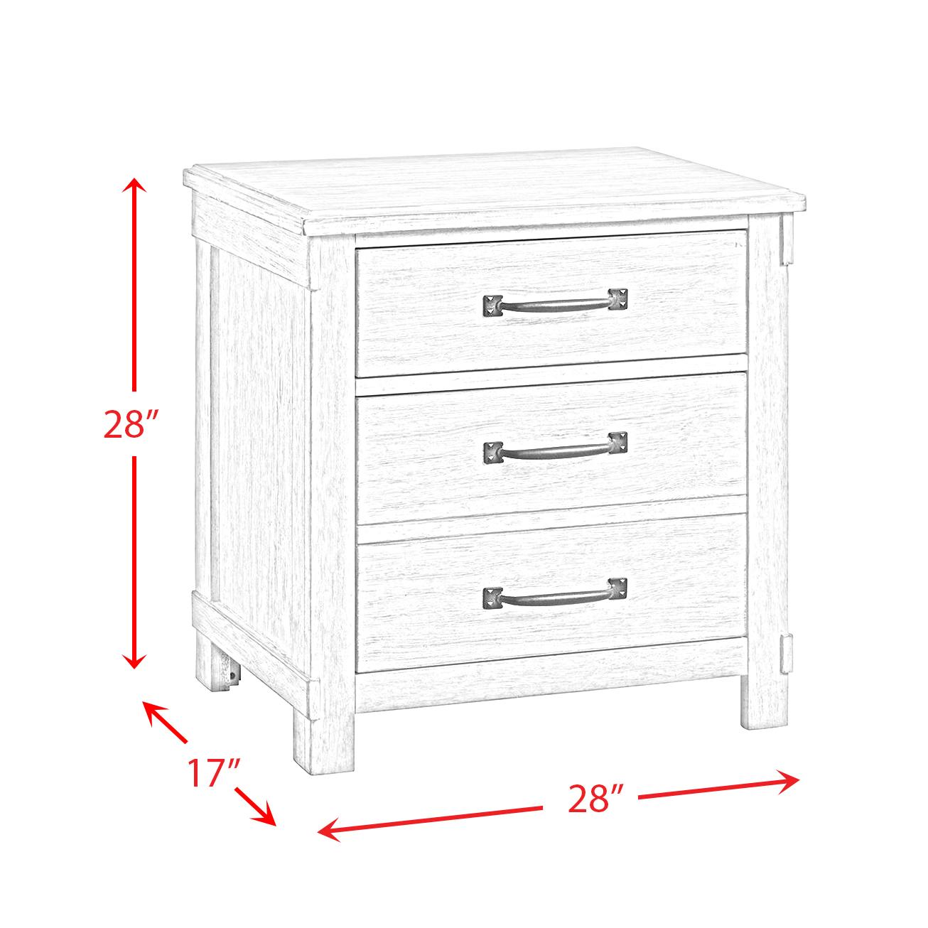 Elements International Scott SC300NS Nightstand with USB Ports - Walnut IMAGE 11