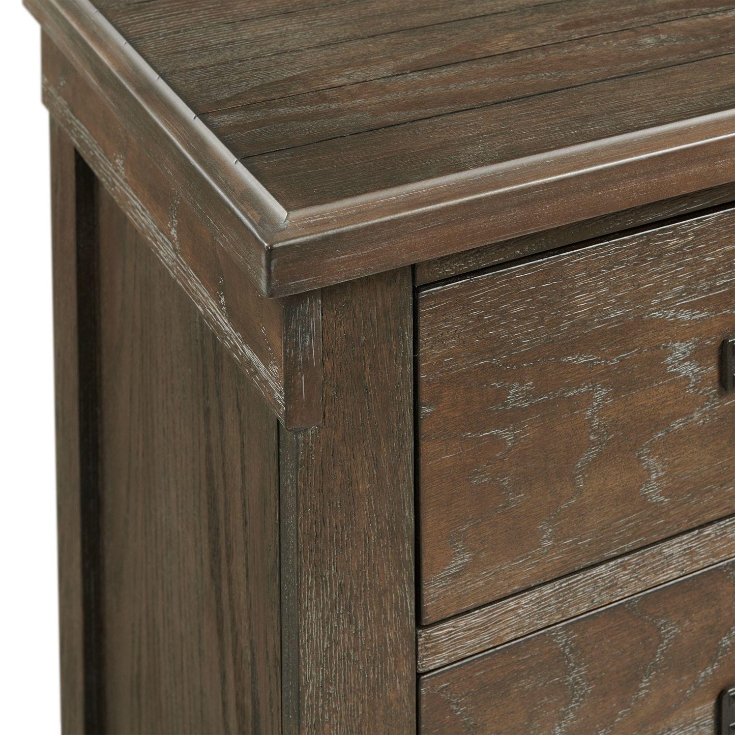 Elements International Scott SC300NS Nightstand with USB Ports - Walnut IMAGE 3