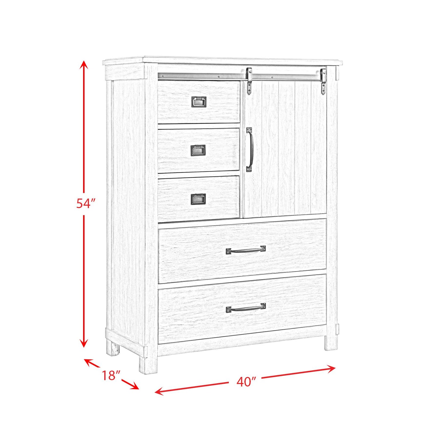 Elements International Scott SC300CH Gentlemen's Chest - Walnut IMAGE 12