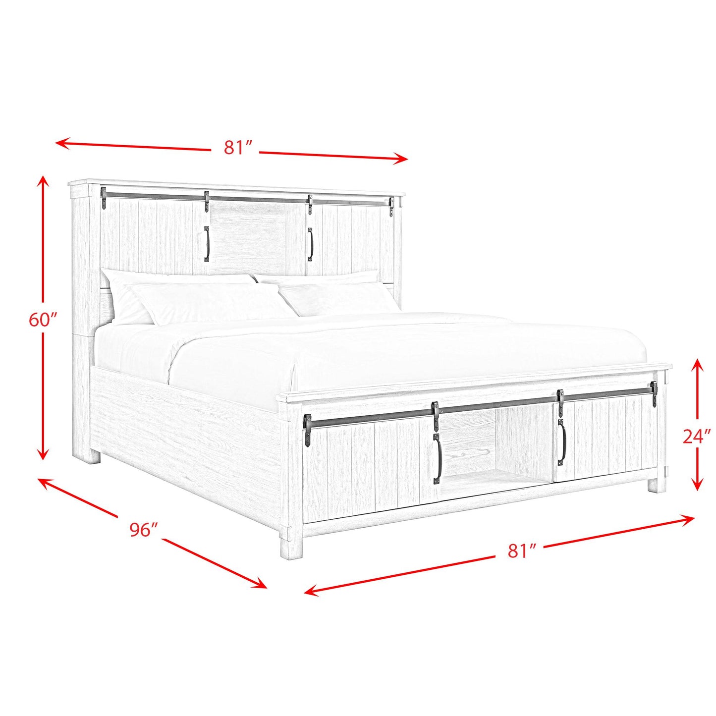 Elements International Scott SC370KB King Platform Storage Bed - Walnut IMAGE 12