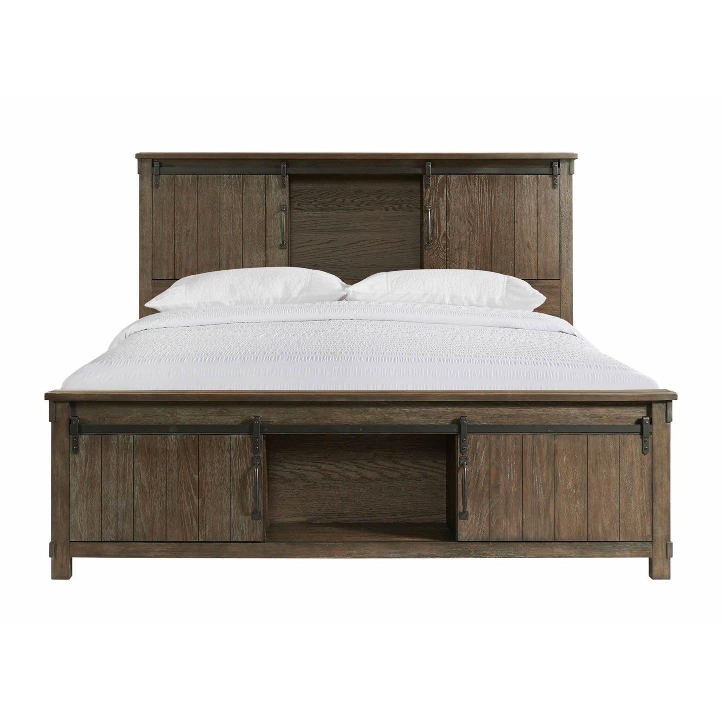 Elements International Scott SC370KB King Platform Storage Bed - Walnut IMAGE 2