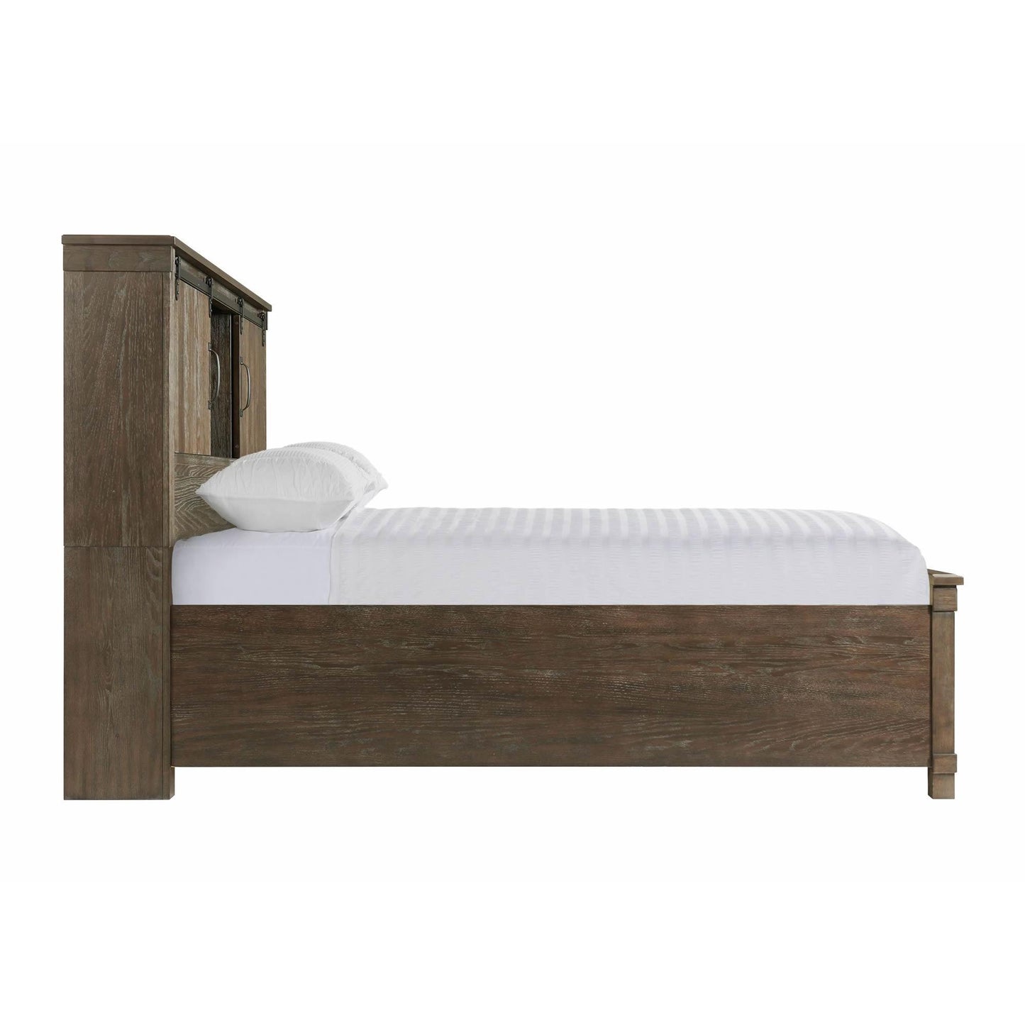 Elements International Scott SC370QB Queen Platform Storage Bed - Walnut IMAGE 3