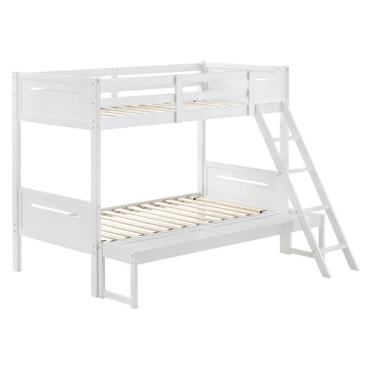 Coaster Furniture Littleton 405052WHT Wood Twin Over Full Bunk Bed - White IMAGE 1