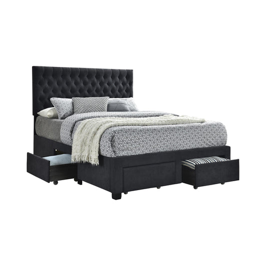 Coaster Furniture Soledad 305877KE Upholstered Eastern King Storage Panel Bed - Grey IMAGE 1