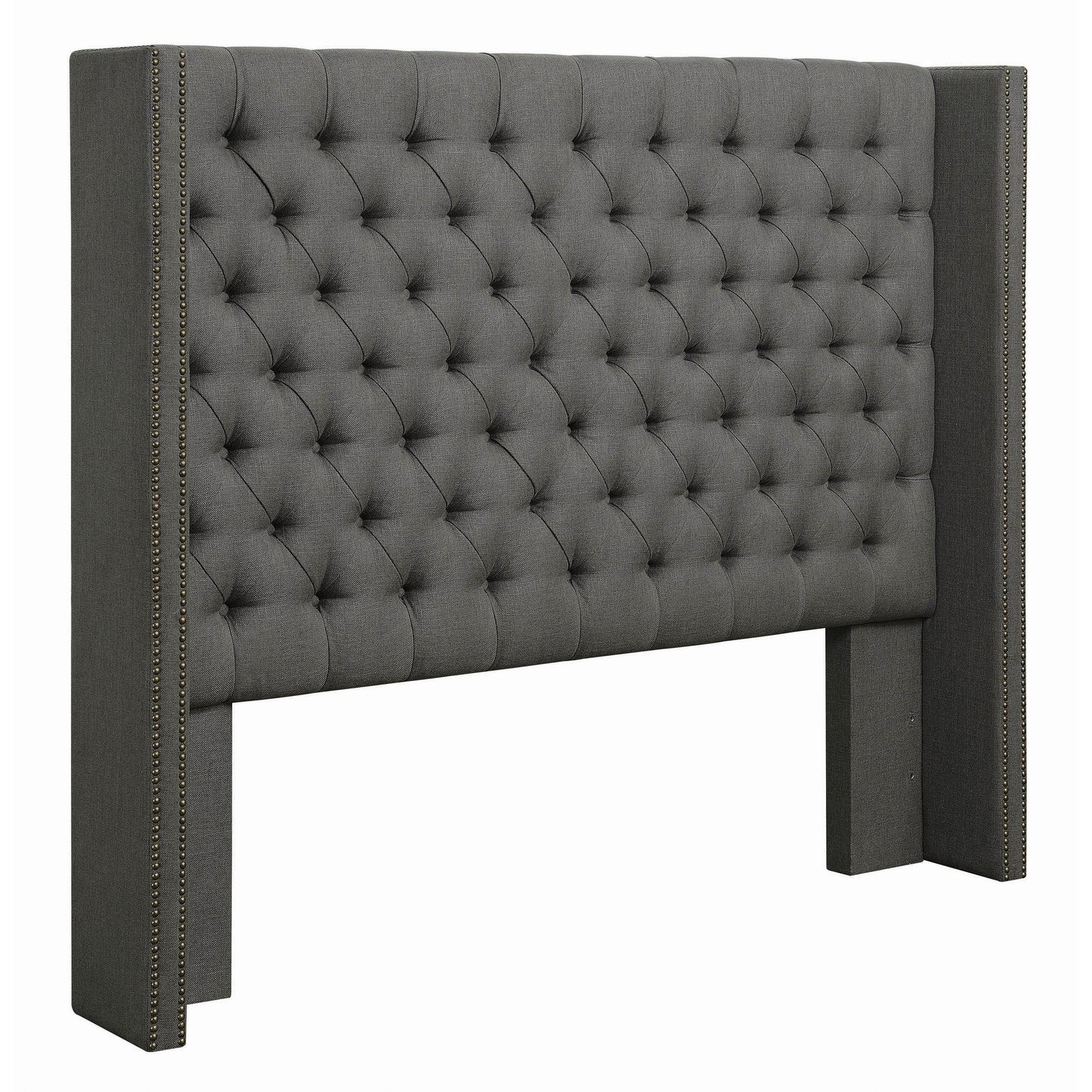 Coaster Furniture Bancroft 301405Q Upholstered Queen Wingback Bed - Grey IMAGE 4