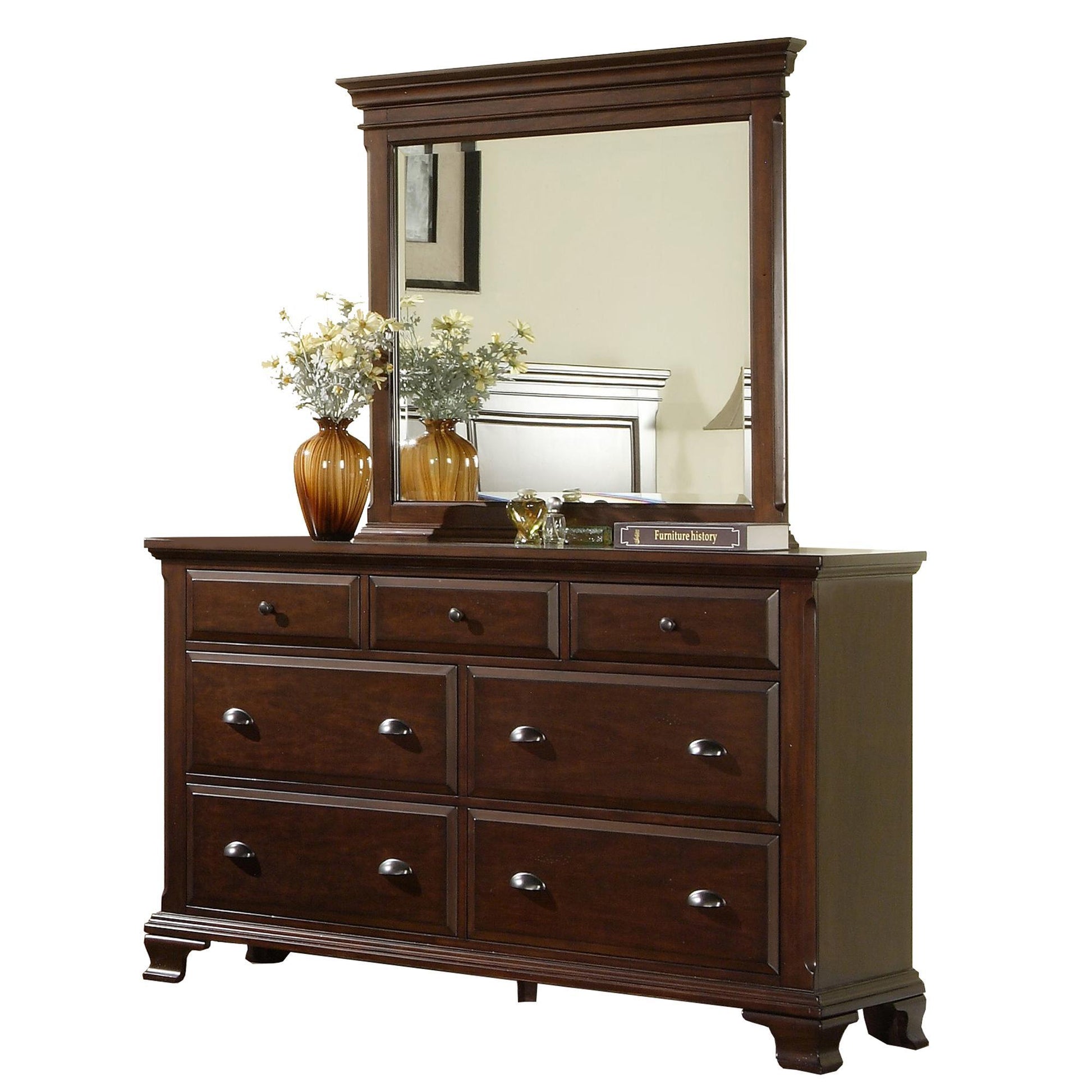 Elements International Canton Cherry CN600MR Dresser Mirror IMAGE 2