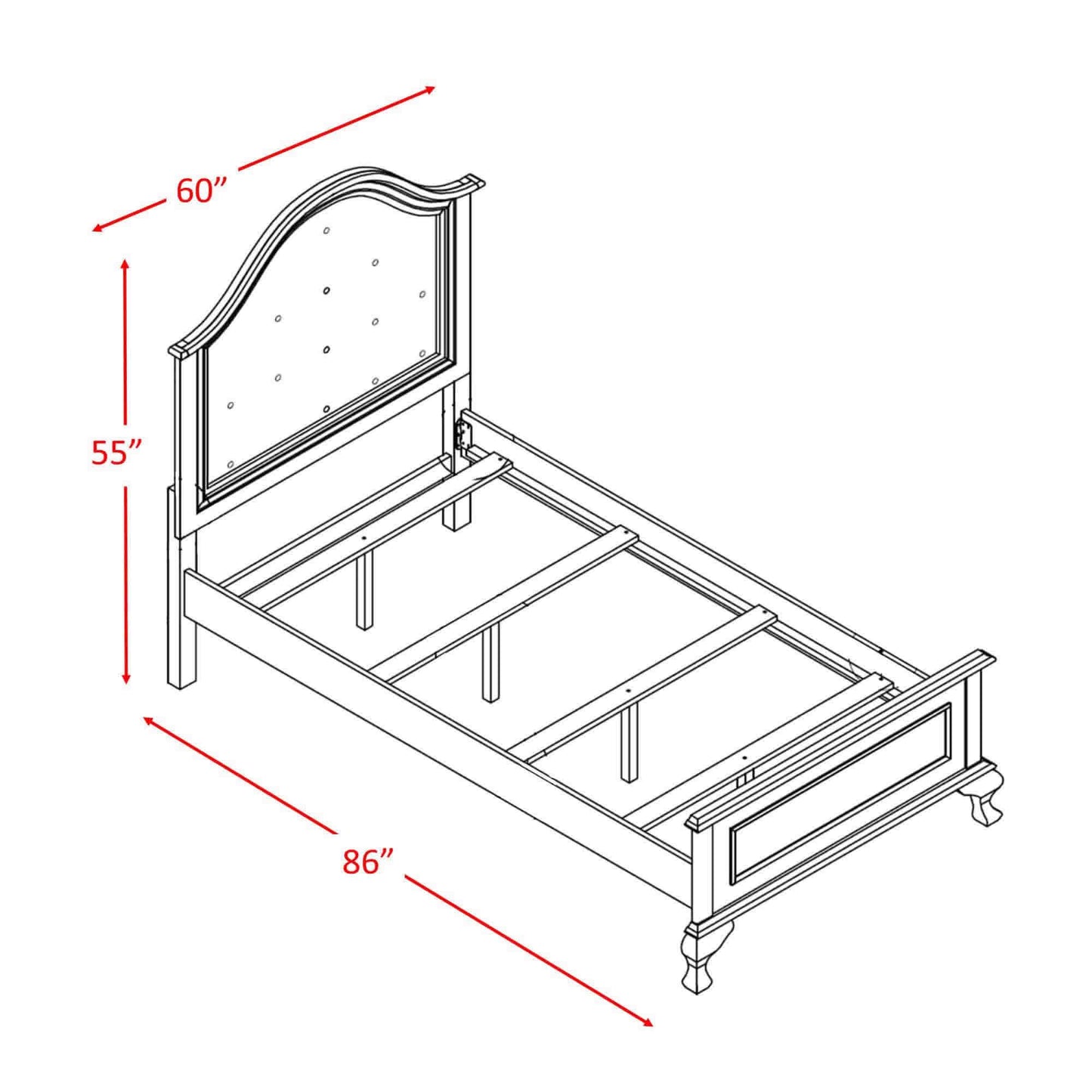 Elements International Jesse JS700FTB Full Panel Bed w/ Trundle IMAGE 3