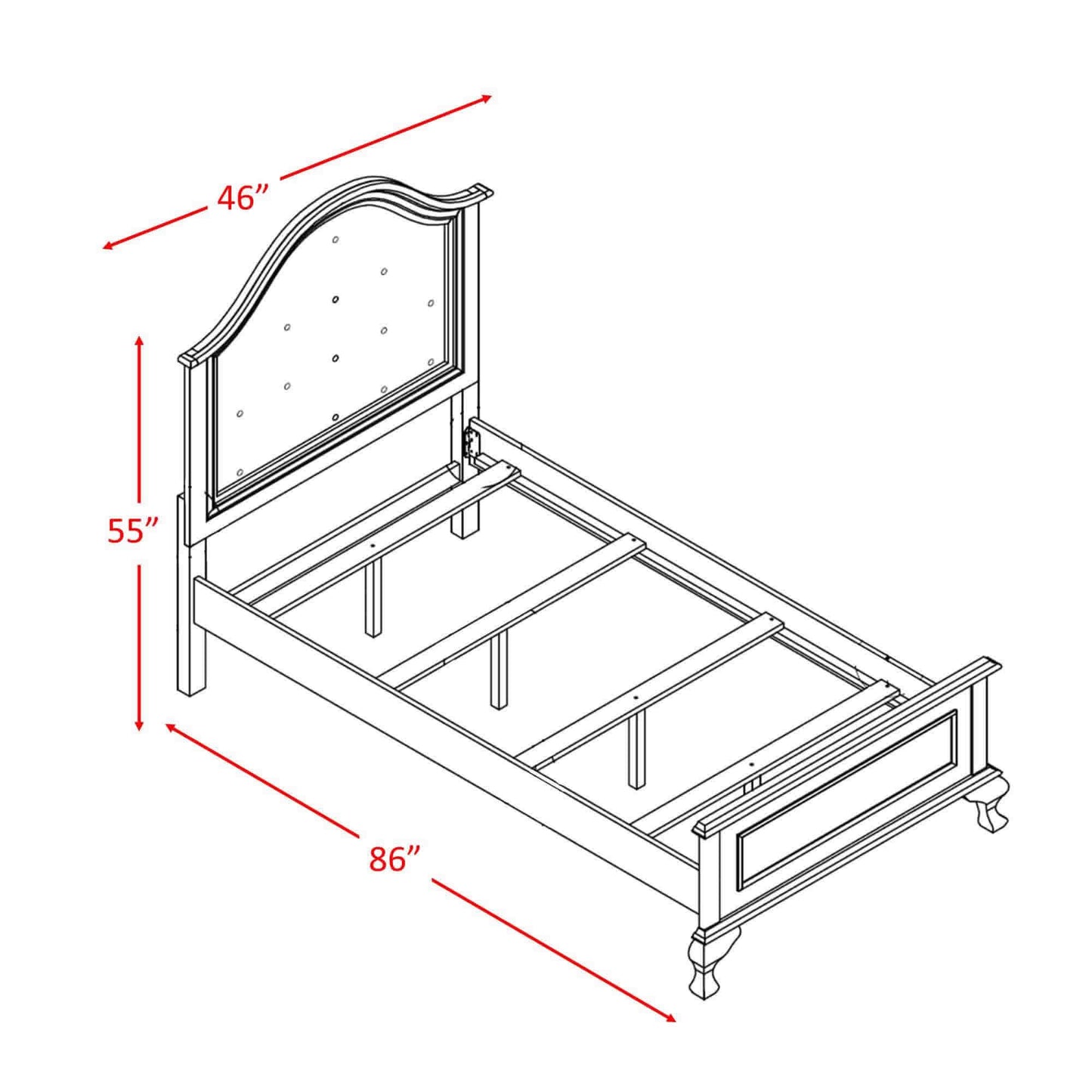 Elements International Jesse JS700TB Twin Panel Bed IMAGE 3