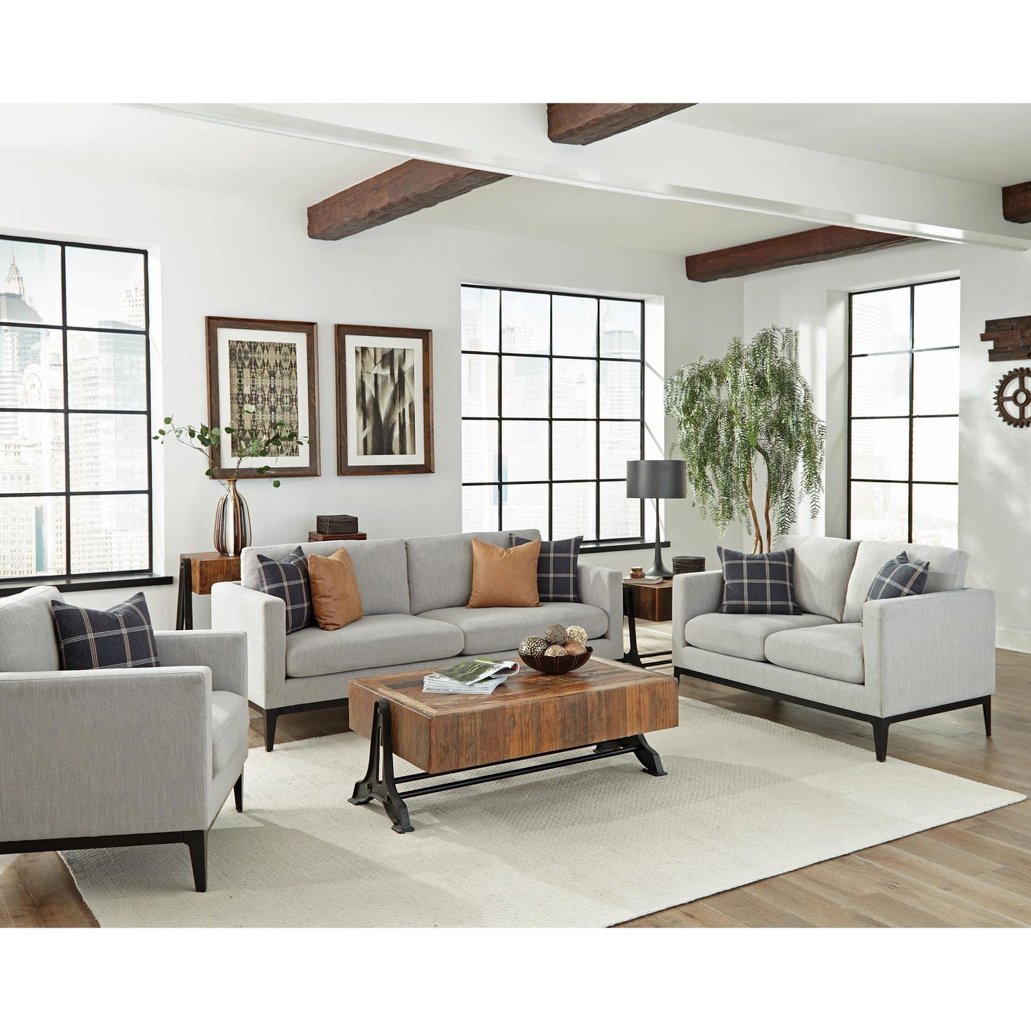 Coaster Furniture Apperson 508681 Upholstered Track Arm Sofa - Light Grey IMAGE 10