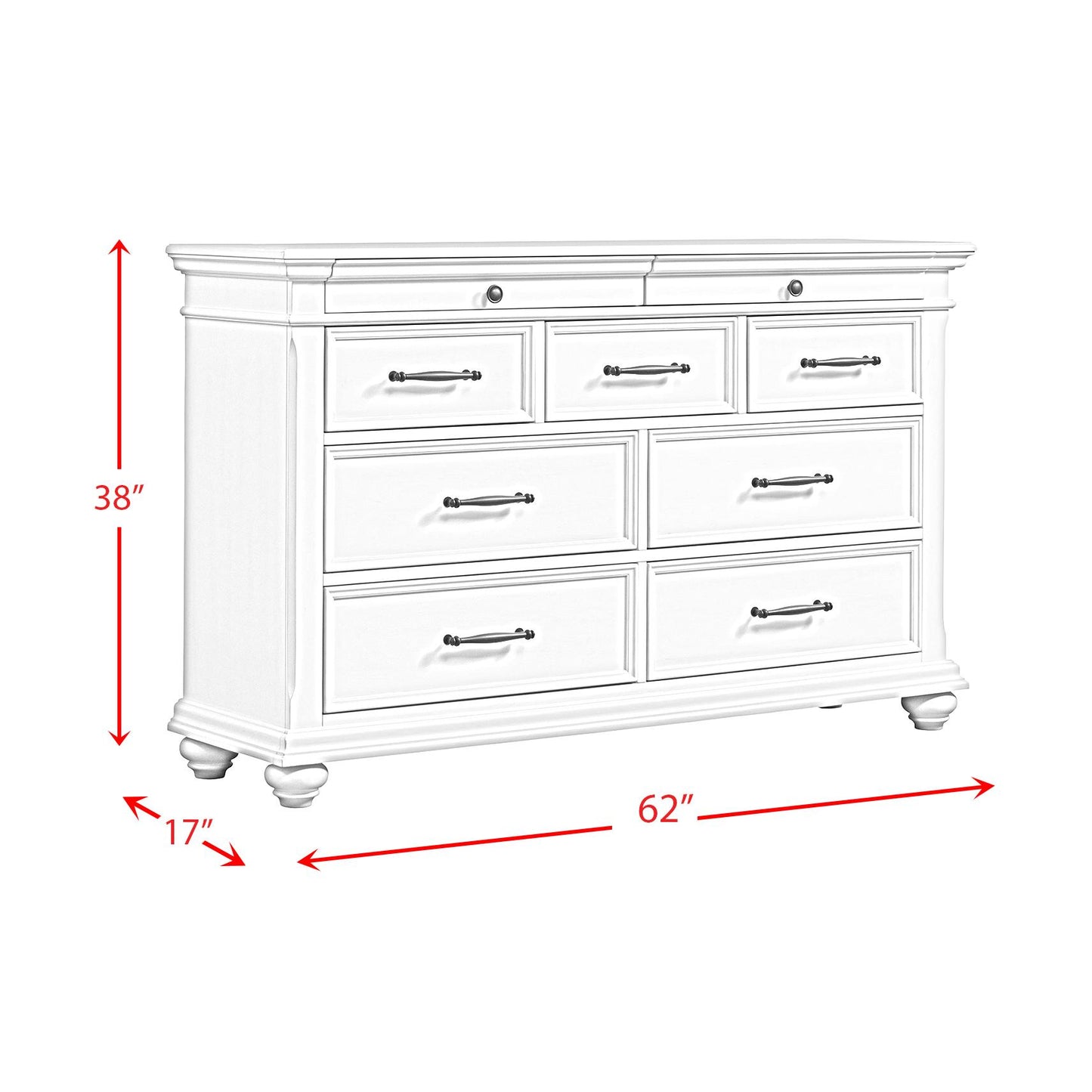 Elements International Slater SR600DR Dresser - White IMAGE 12