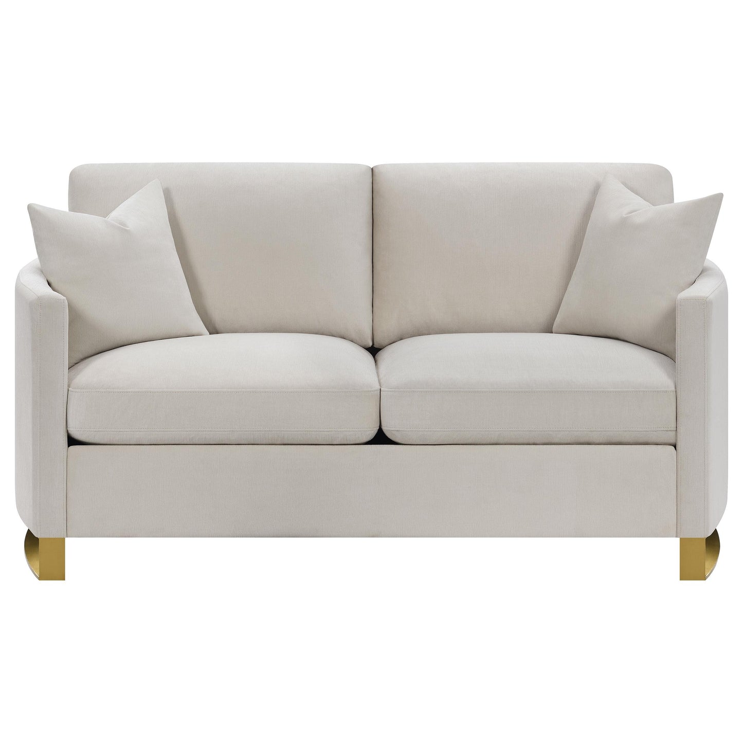 Coaster Furniture Corliss 508822 Upholstered Curved Track Arm Loveseat - Beige IMAGE 2