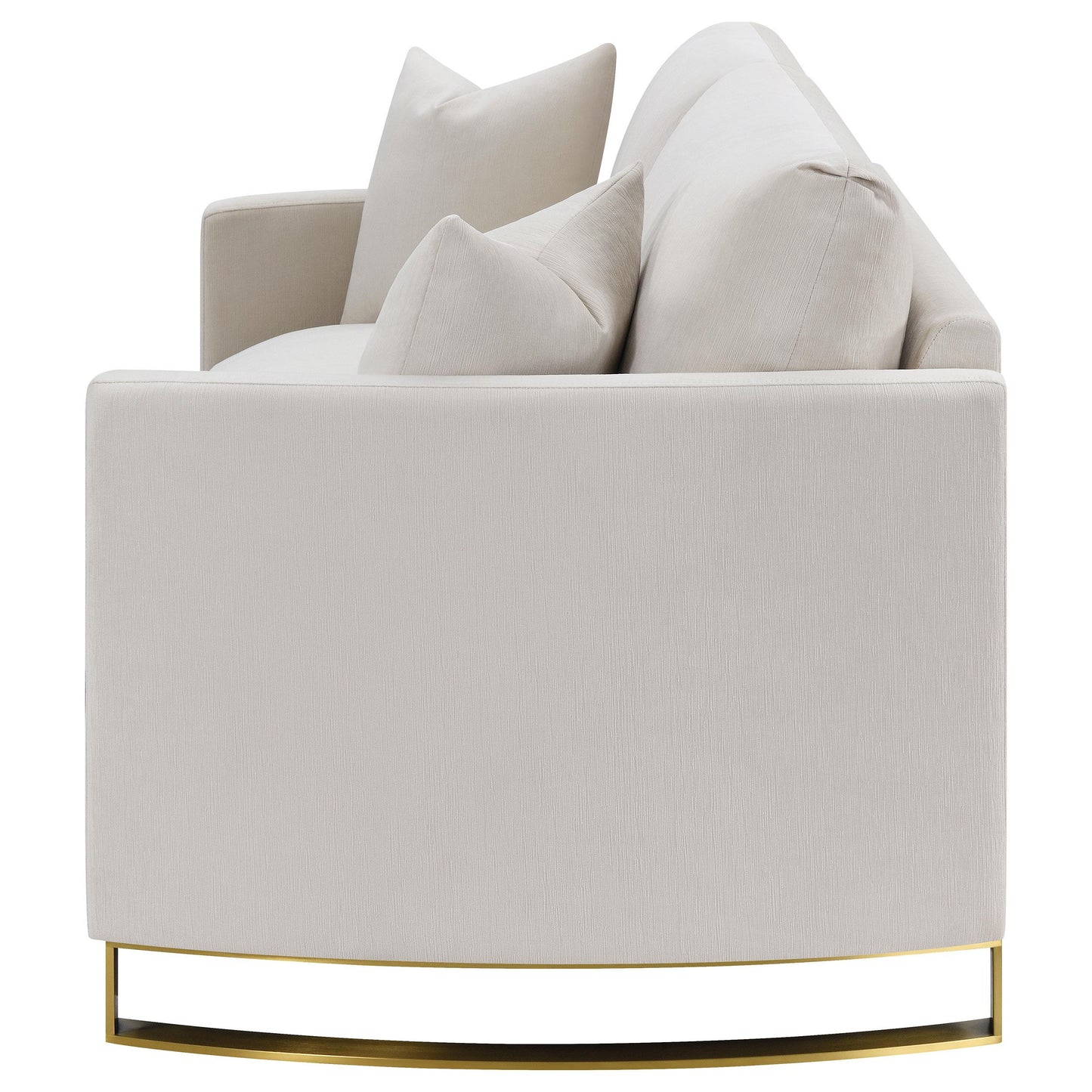 Coaster Furniture Corliss 508822 Upholstered Curved Track Arm Loveseat - Beige IMAGE 4