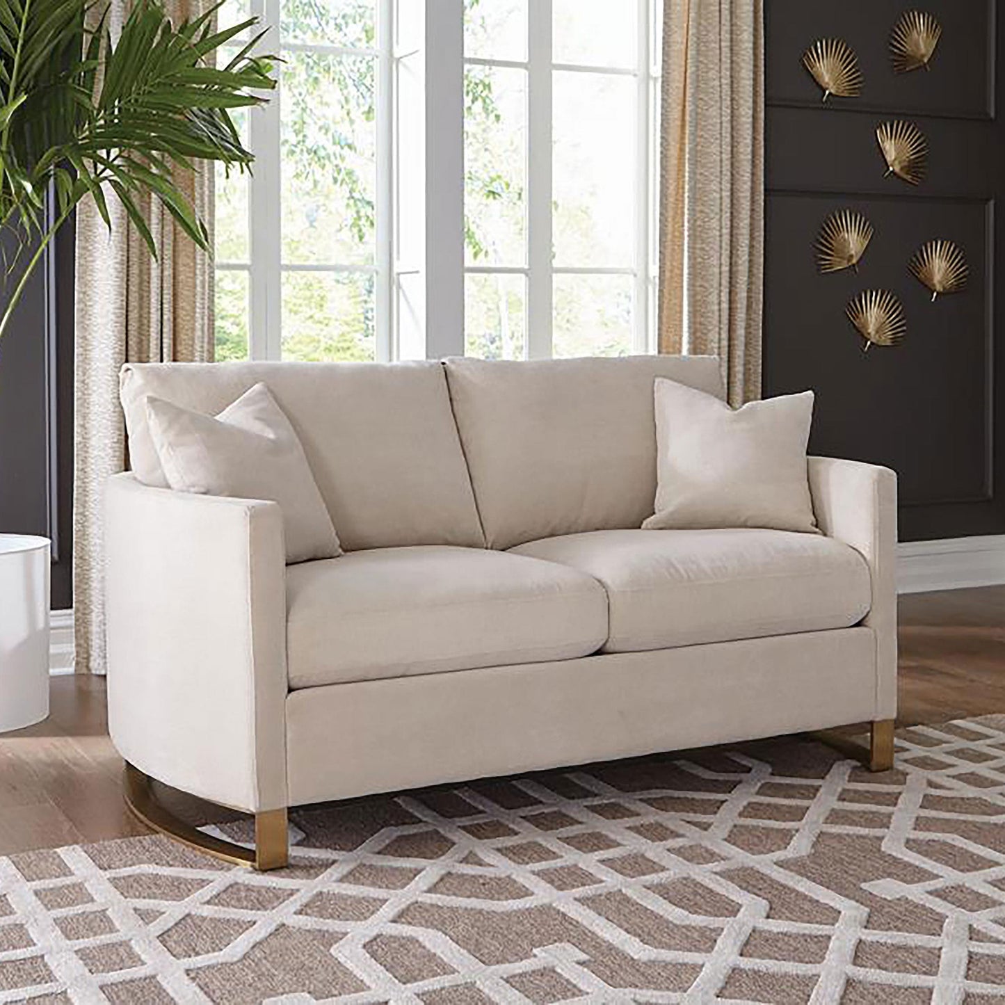 Coaster Furniture Corliss 508822 Upholstered Curved Track Arm Loveseat - Beige IMAGE 8