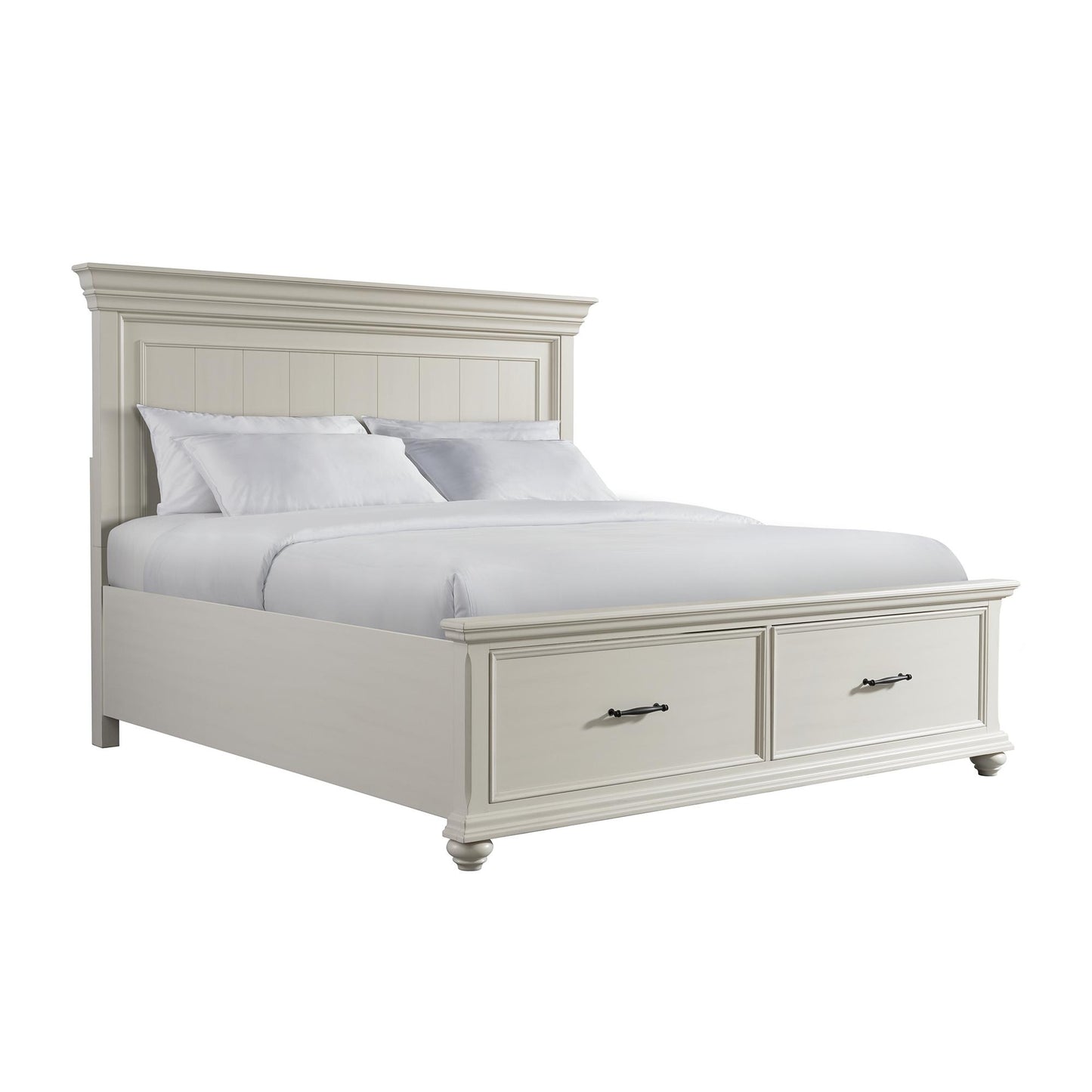 Elements International Slater SR650KB King Platform Storage Bed - White IMAGE 1