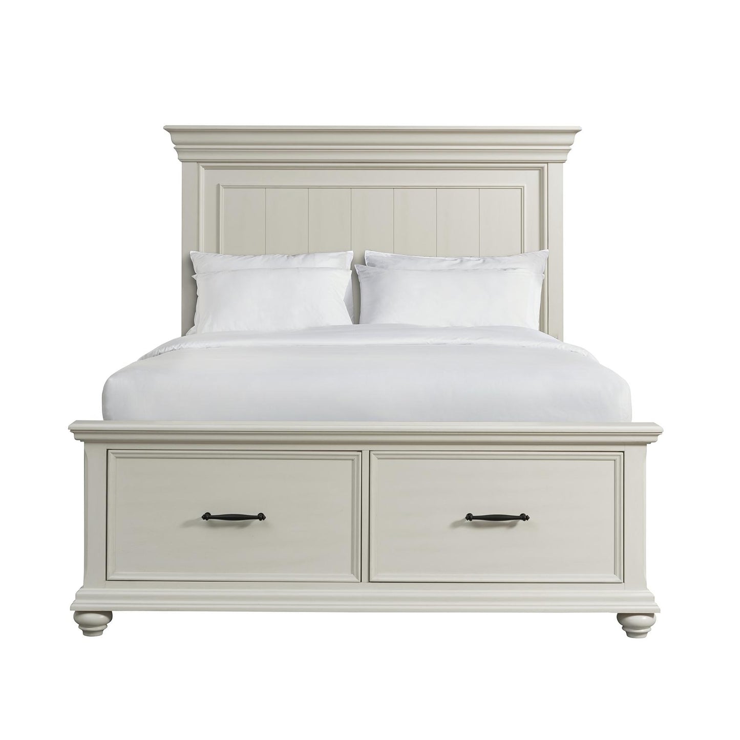 Elements International Slater SR650QB Queen Platform Storage Bed - White IMAGE 2