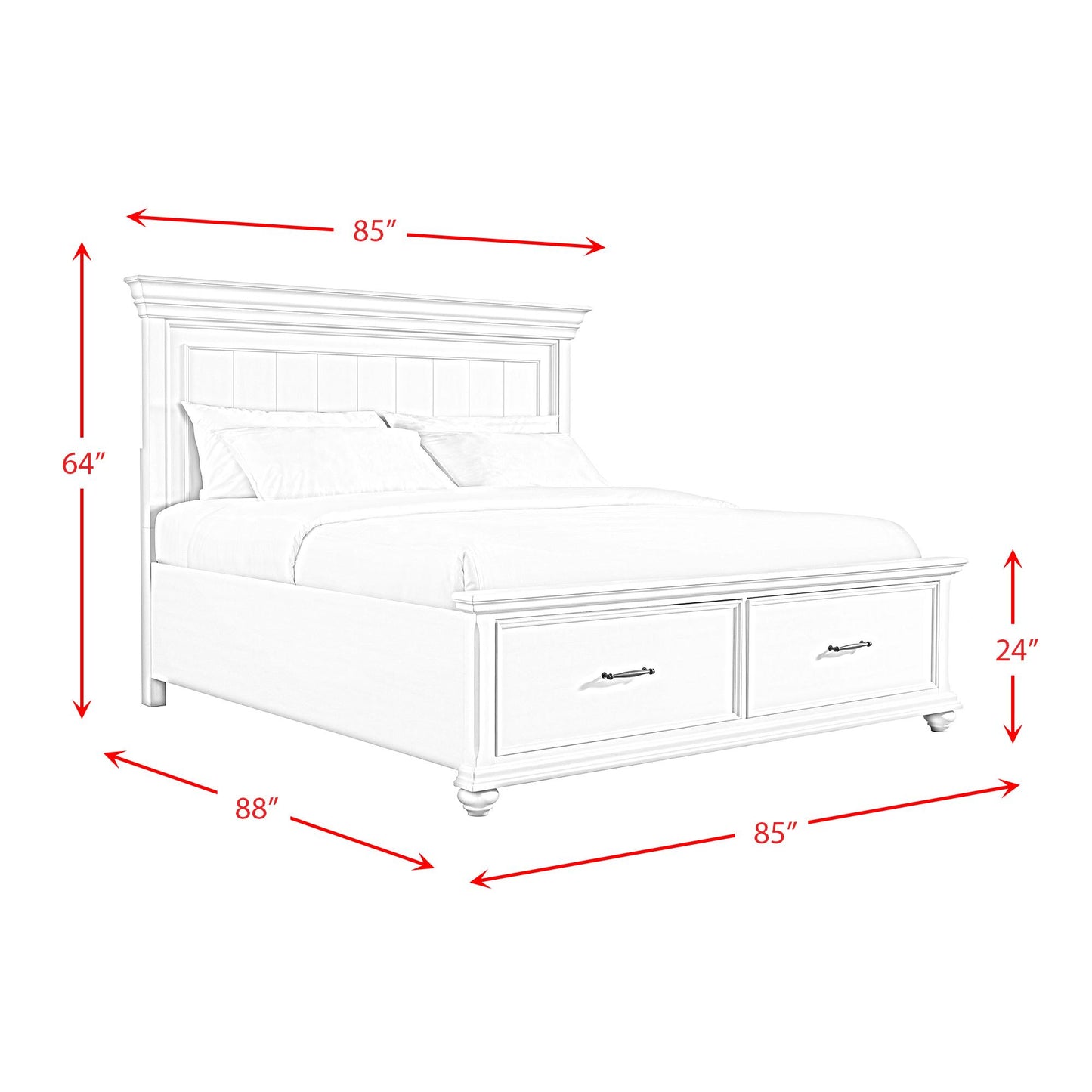 Elements International Slater SR850KB King Platform Storage Bed - Black IMAGE 12