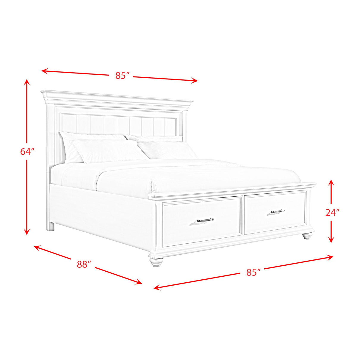 Elements International Slater SR850KB King Platform Storage Bed - Black IMAGE 12