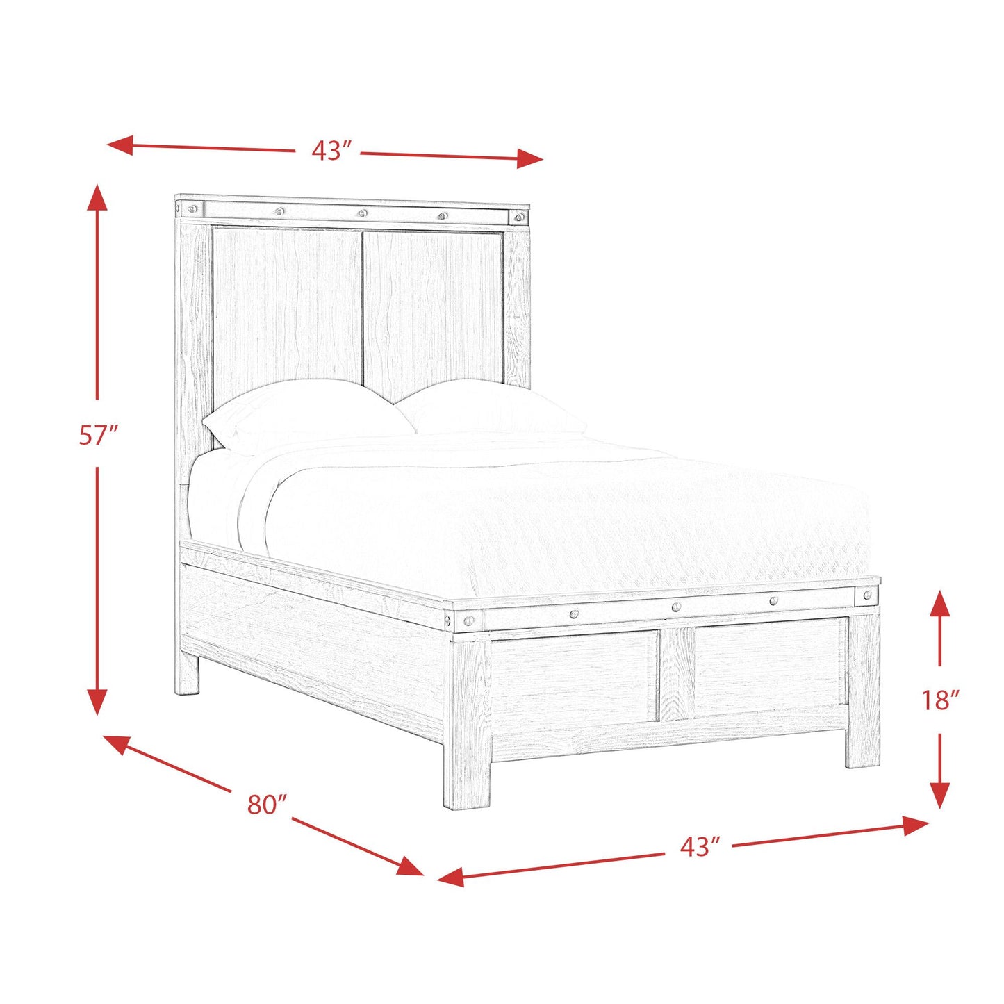 Elements International Wade WE670TB Twin Panel Bed IMAGE 10