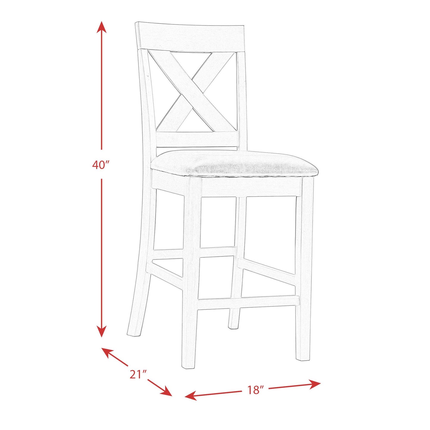 Elements International Alex DAX4007CS 7 pc Counter Height Dining Set IMAGE 17