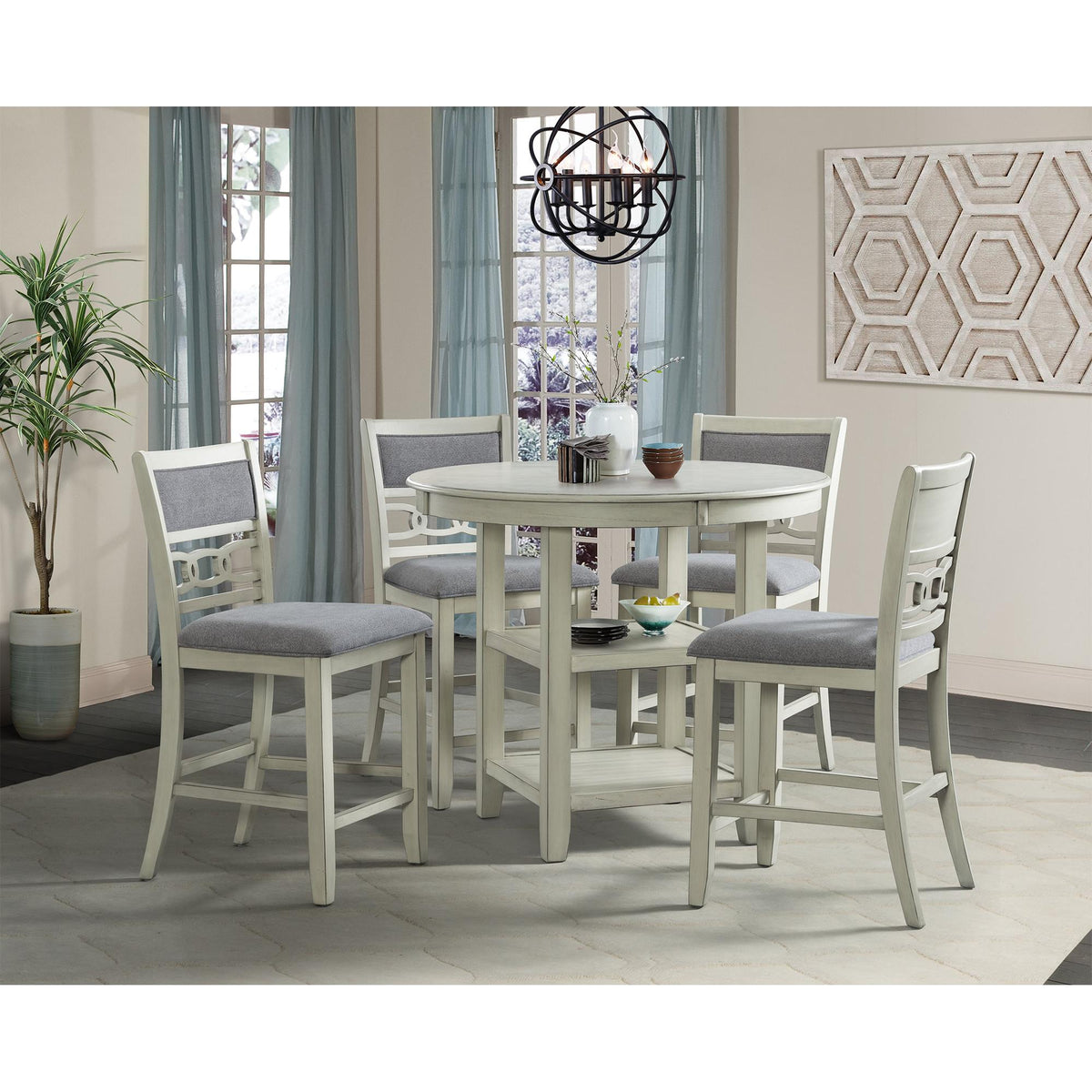 Elements International Amherst DAH750CT Counter Height Dining Table - Bisque IMAGE 8