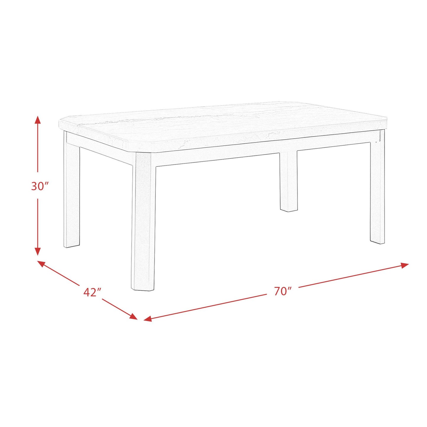 Elements International Francesca CFC700DTB Dining Table IMAGE 10
