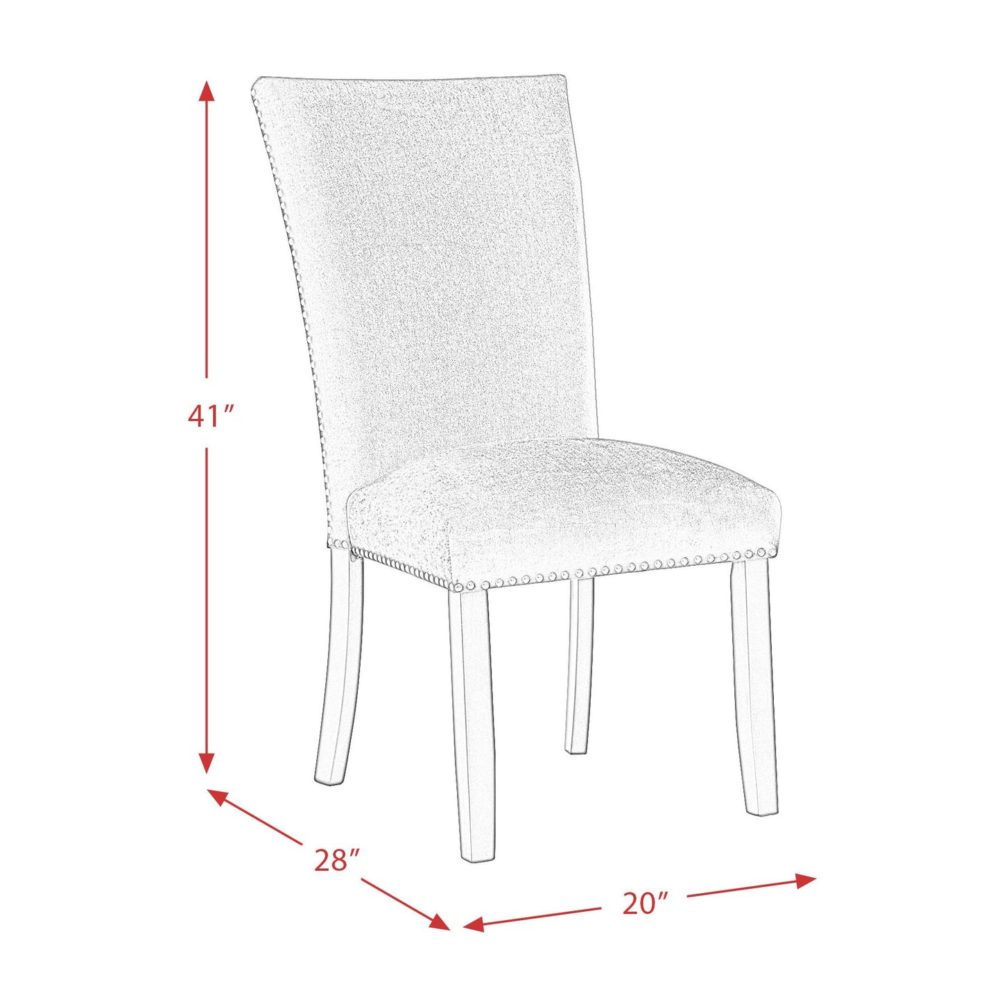 Elements International Francesca CFC300VSC Dining Chair - Gray IMAGE 12