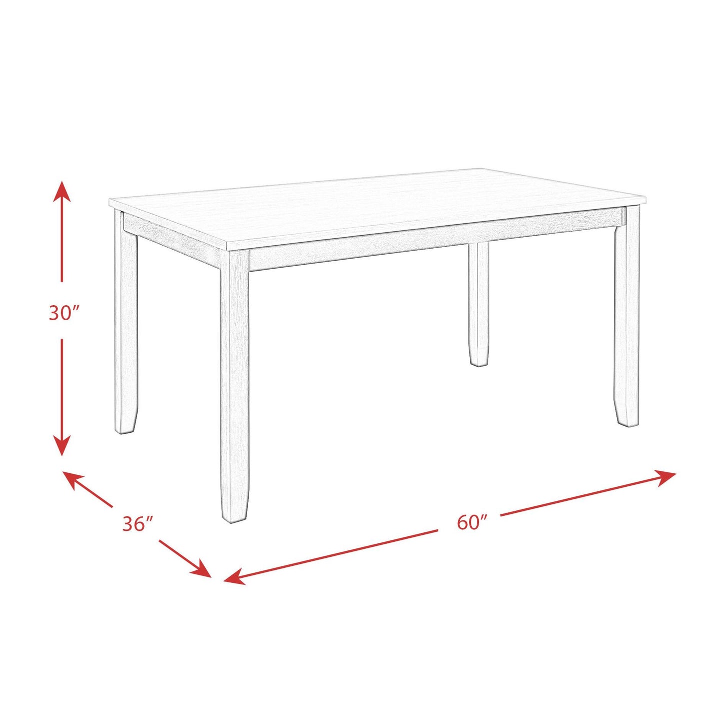 Elements International Martin Gray DMT3006DS 6 pc Dinette IMAGE 16