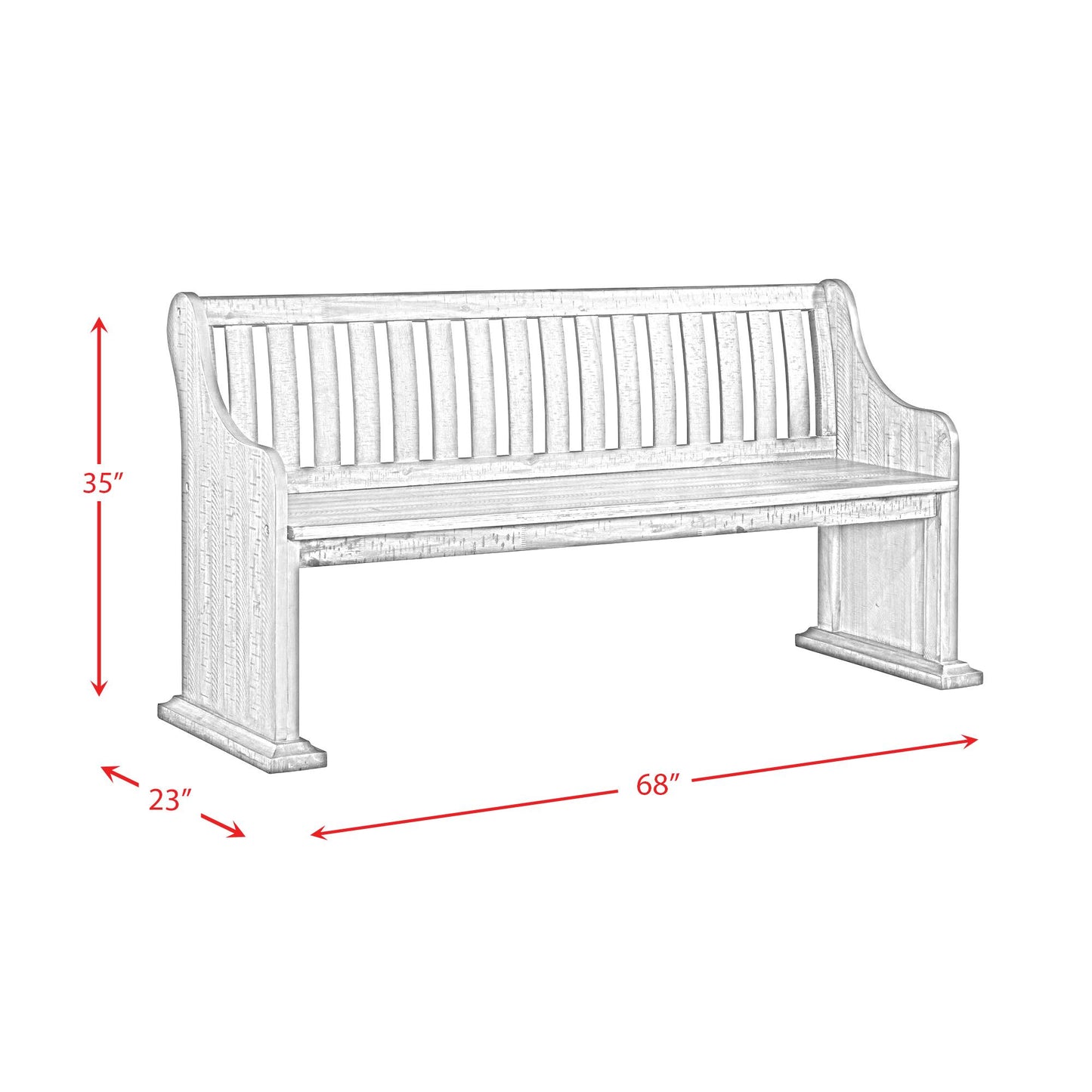 Elements International Stone DST300PW Pew Bench - Grey IMAGE 11