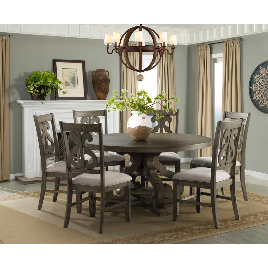 Elements International Stone DST380DT Round Dining Table - Grey IMAGE 2
