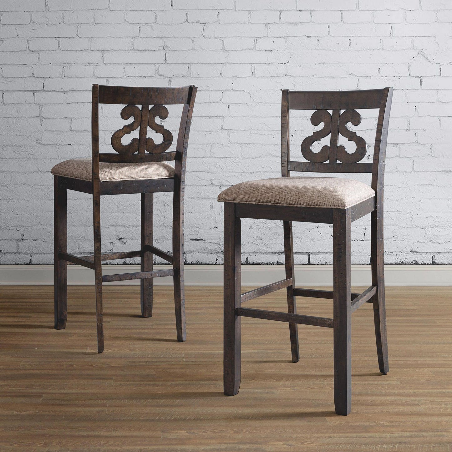 Elements International Stone DST195CSC Counter Height Chair - Smokey Walnut IMAGE 10