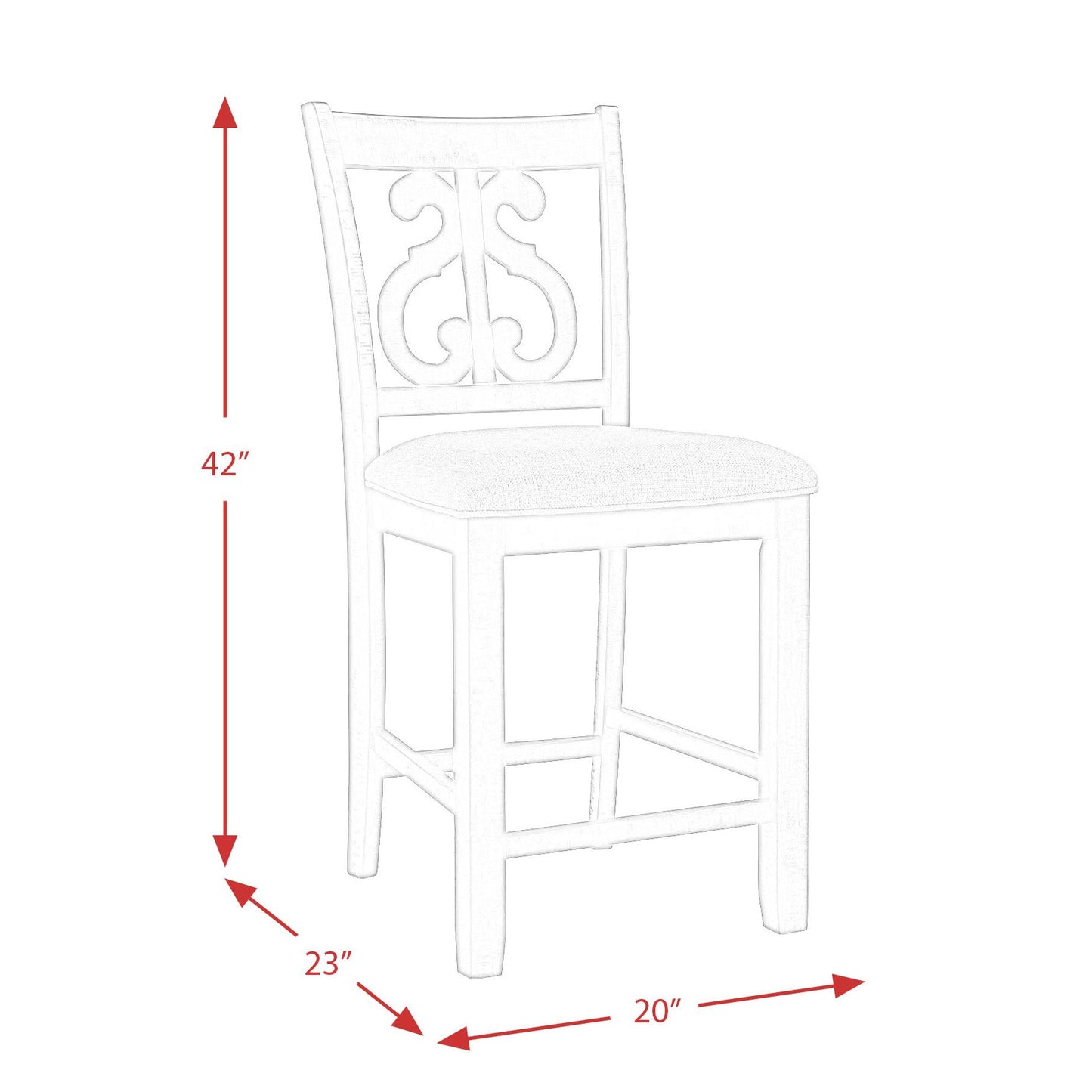 Elements International Stone DST195CSC Counter Height Chair - Smokey Walnut IMAGE 13