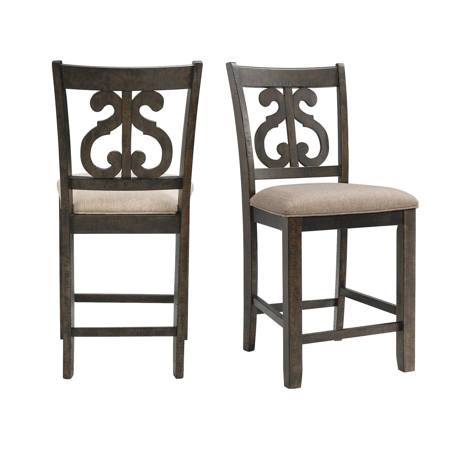 Elements International Stone DST195CSC Counter Height Chair - Smokey Walnut IMAGE 9