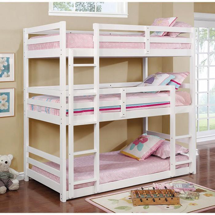 Furniture of America Kids Beds Bunk Bed CM-BK589WH-BED IMAGE 1