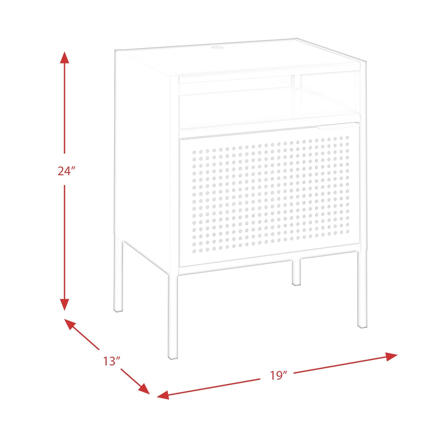 Elements International Ember CEB400NSE Nightstand - Red IMAGE 11