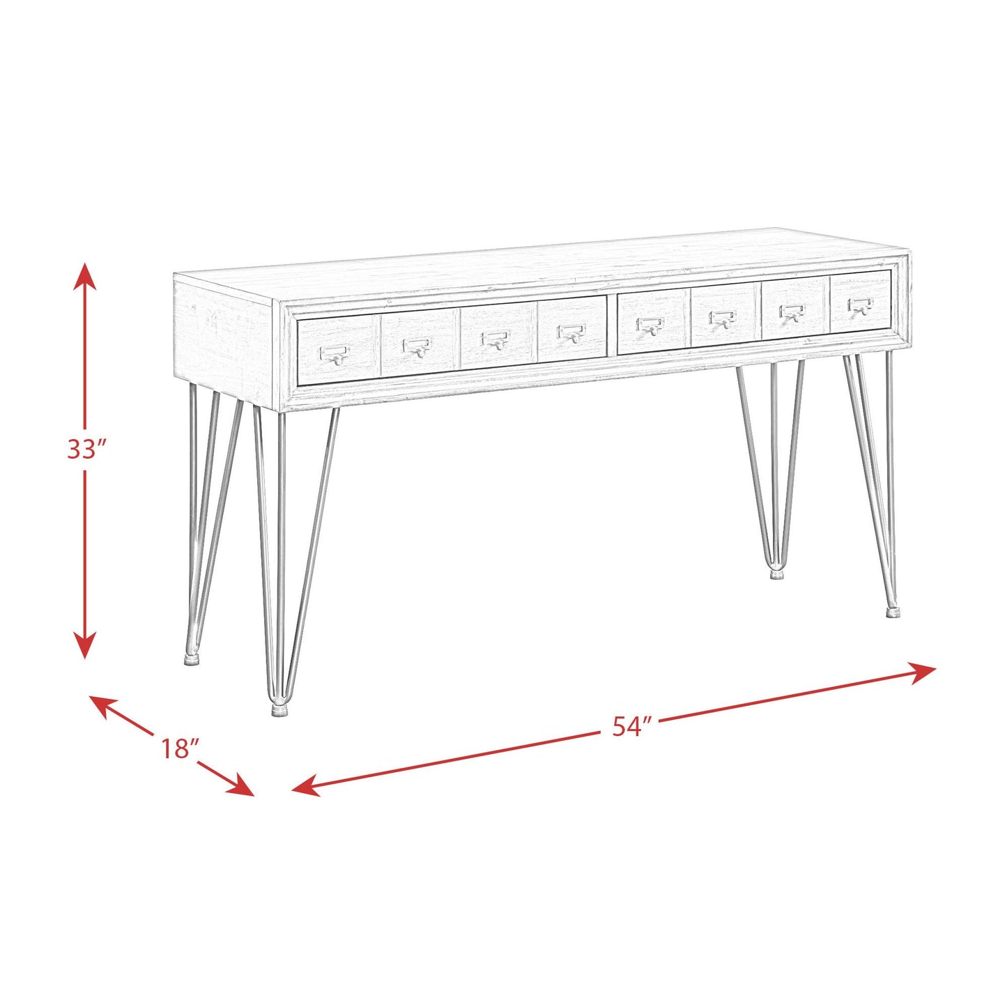 Elements International Boone TBN100STE Sofa Table IMAGE 11