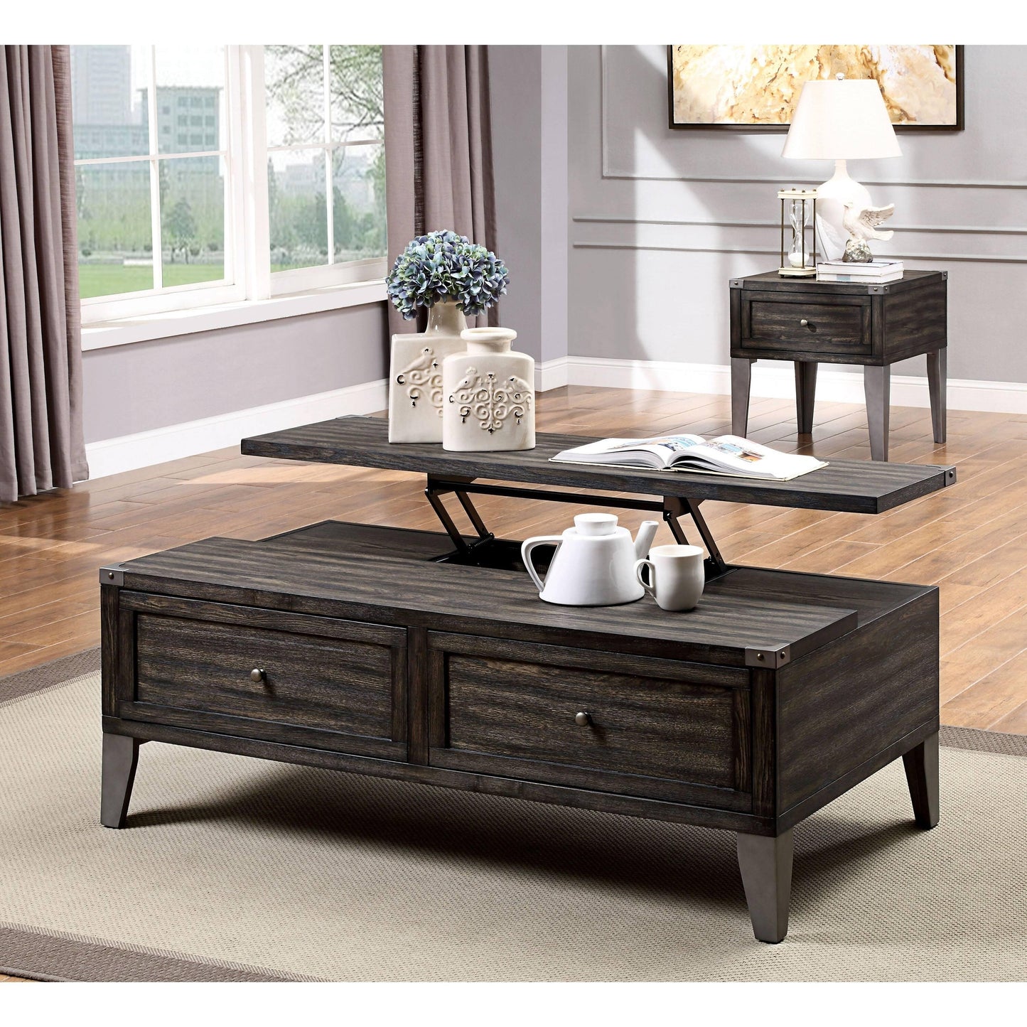 Furniture of America Piedmont Lift Top Coffee Table CM4387C IMAGE 5