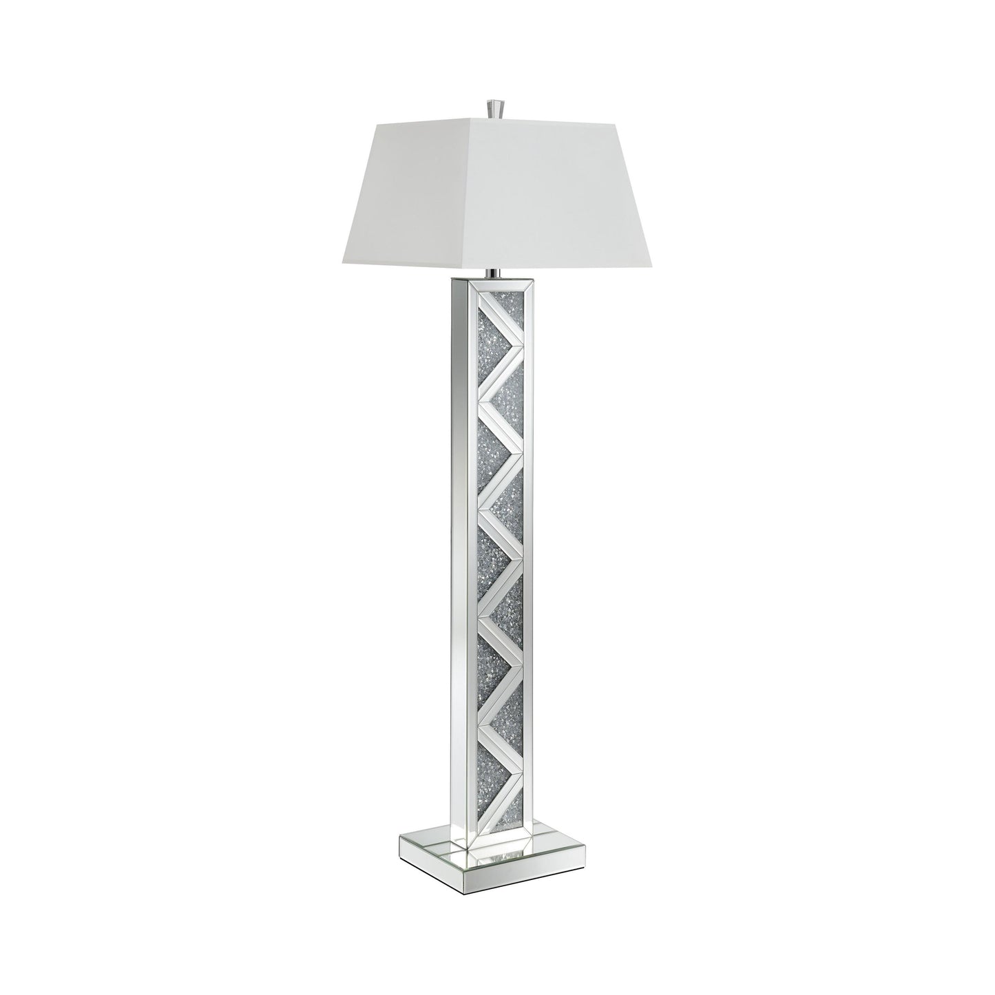 Coaster Furniture Carmen 920140 65-inch Empire Mirrored Acrylic Floor Lamp - Silver IMAGE 1