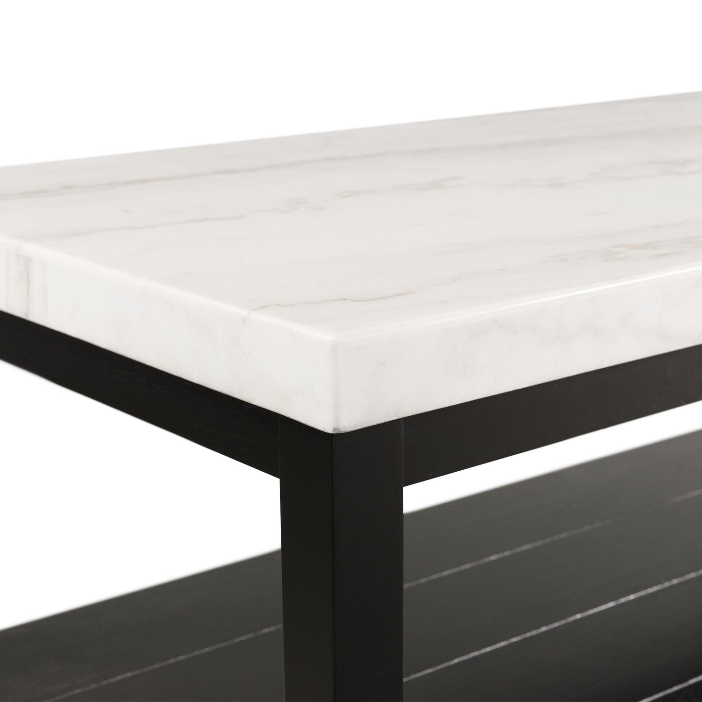 Elements International Marcello CML100CTE White Marble Rectangle Coffee Table IMAGE 3