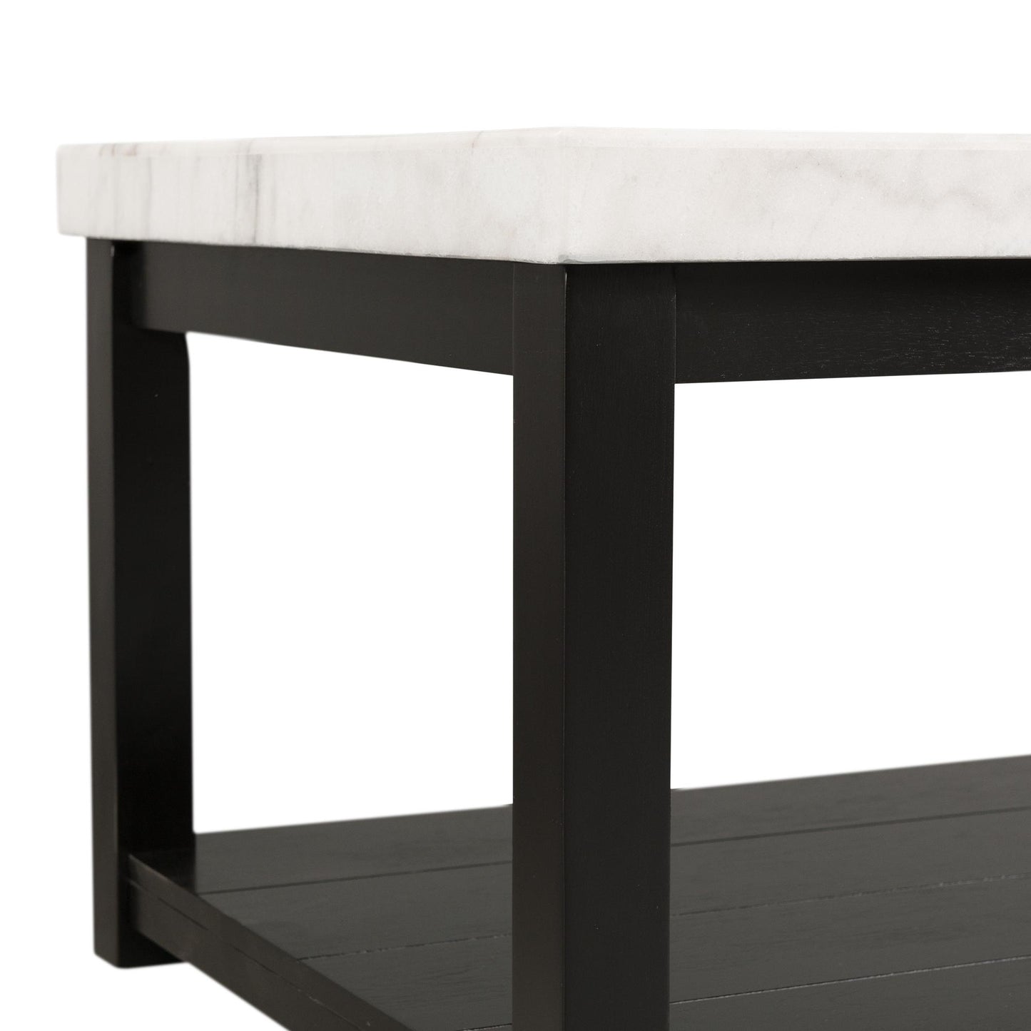 Elements International Marcello CML100CTE White Marble Rectangle Coffee Table IMAGE 4