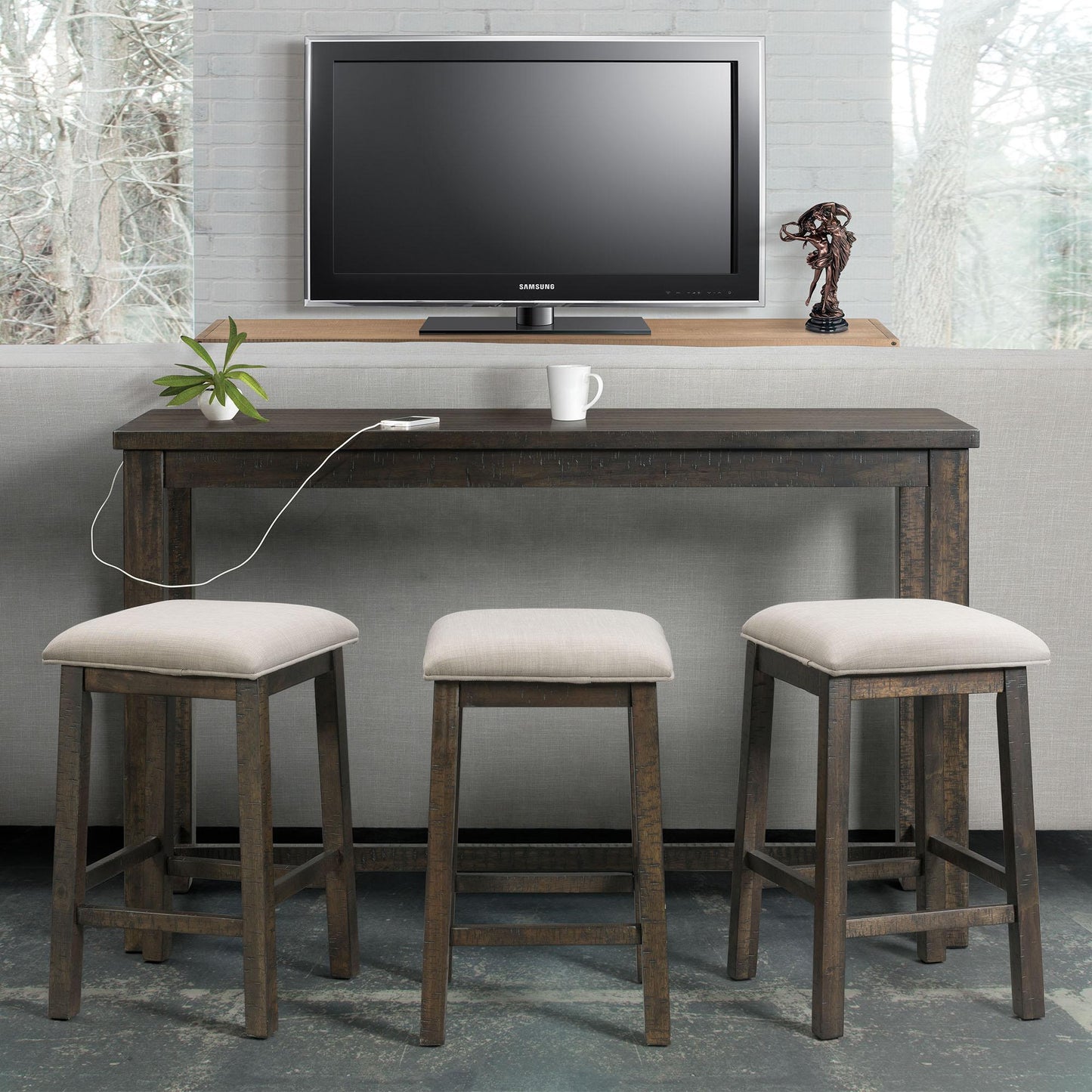 Elements International Stone 4 pc Counter Height Dinette IMAGE 15