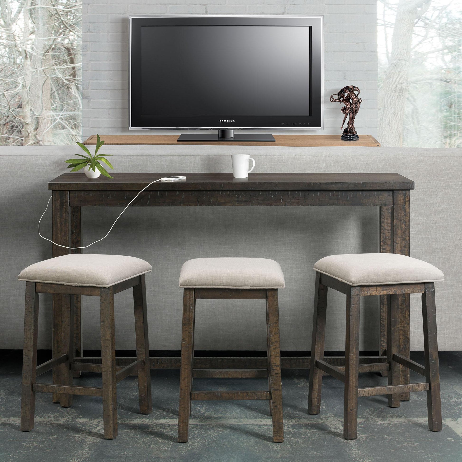 Elements International Stone 4 pc Counter Height Dinette IMAGE 15