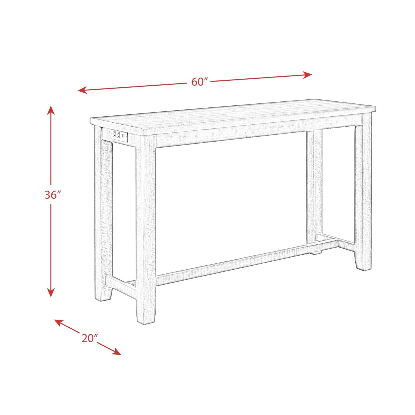 Elements International Stone 4 pc Counter Height Dinette IMAGE 18