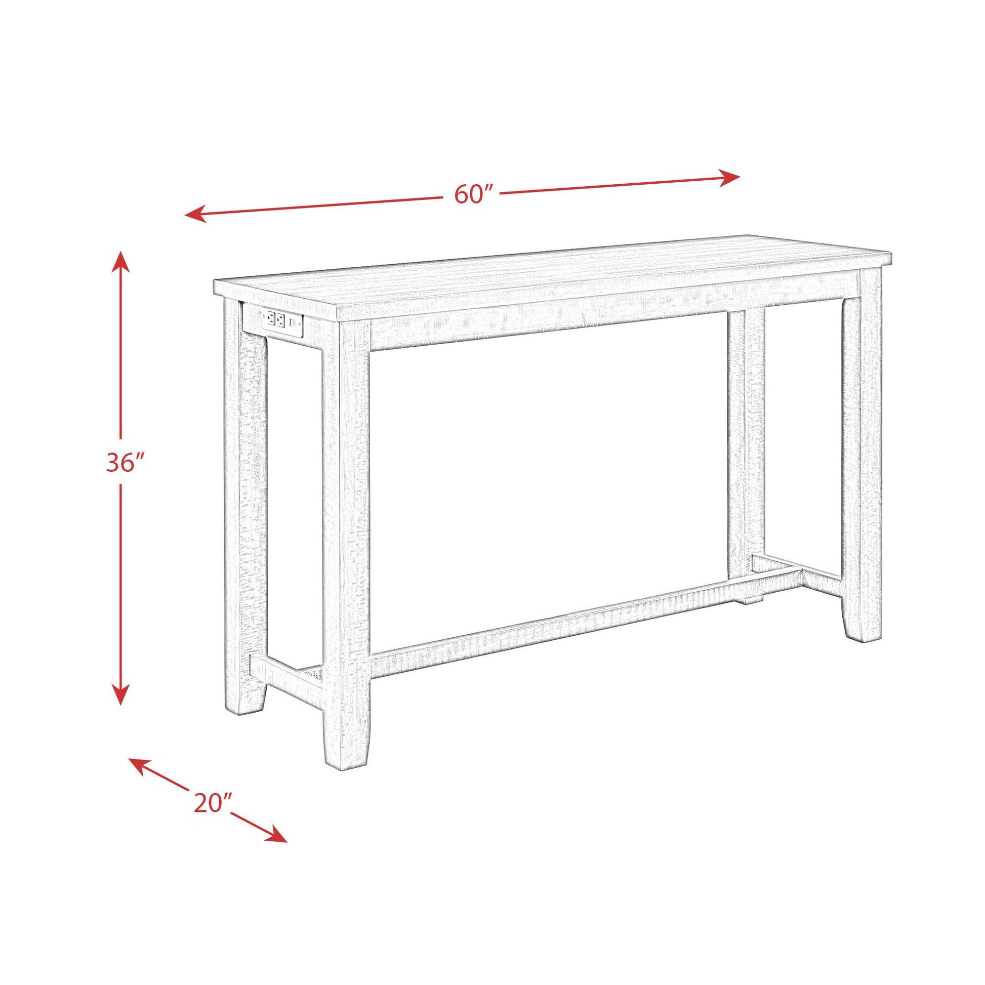 Elements International Stone 4 pc Counter Height Dinette IMAGE 18