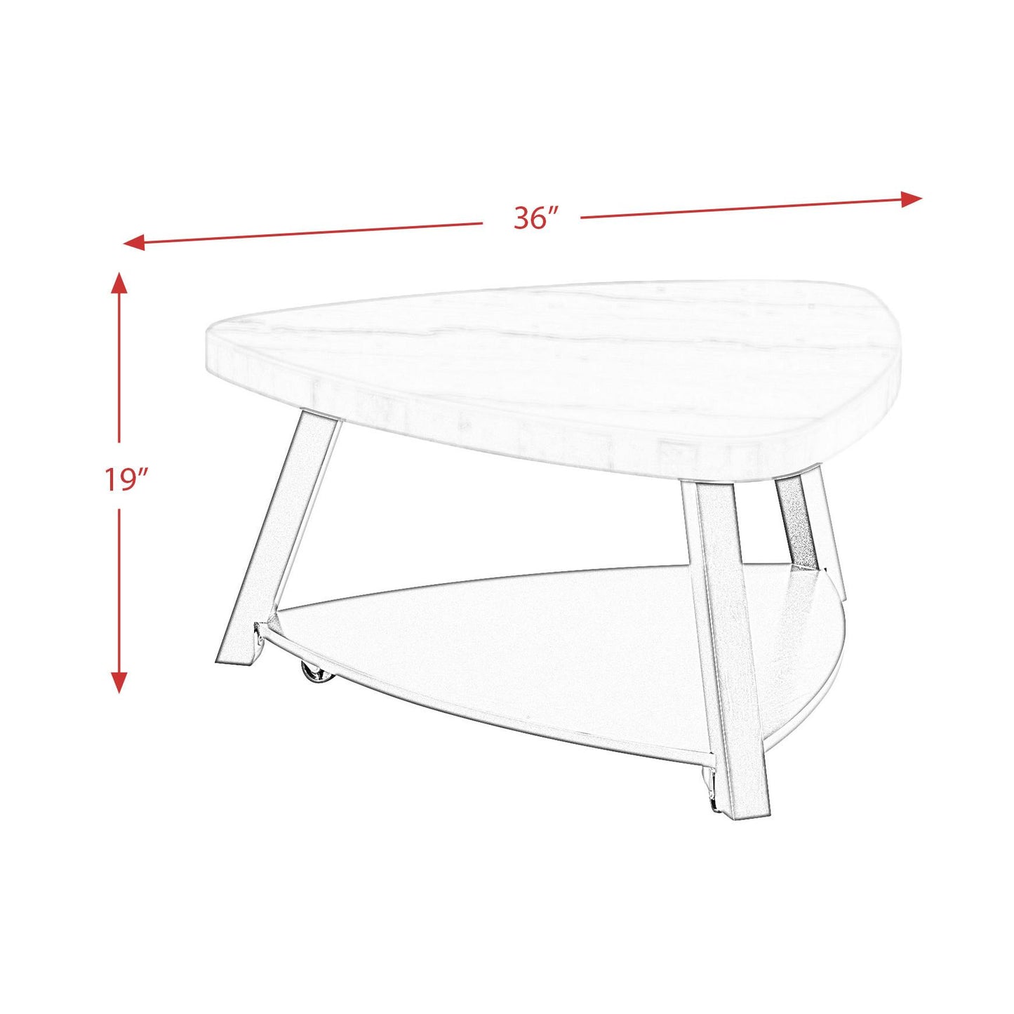 Elements International Trinity CTN100CT White Marble Top Coffee Table IMAGE 10